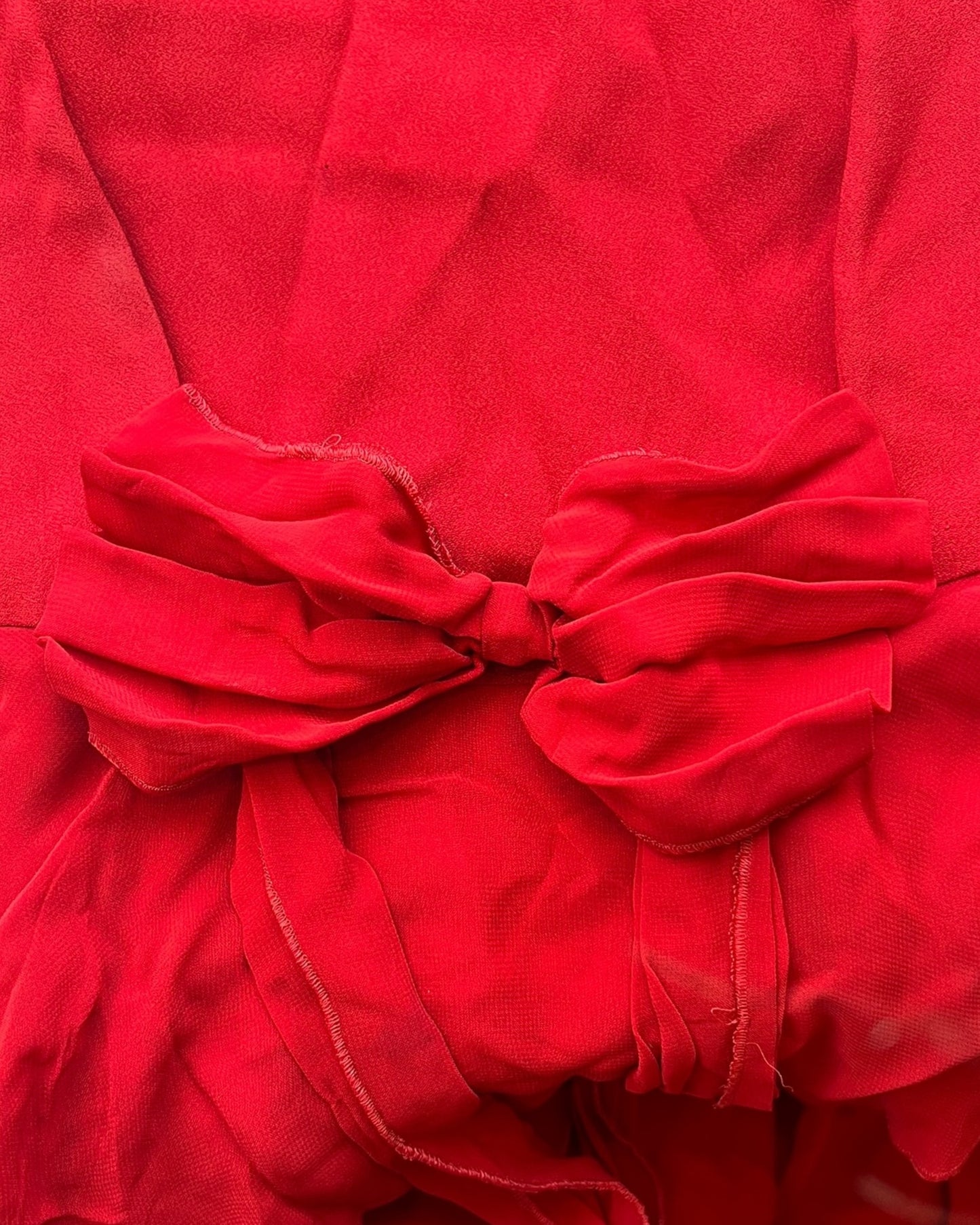 Vintage 1992 Moschino Red Ruffle Mini Dress