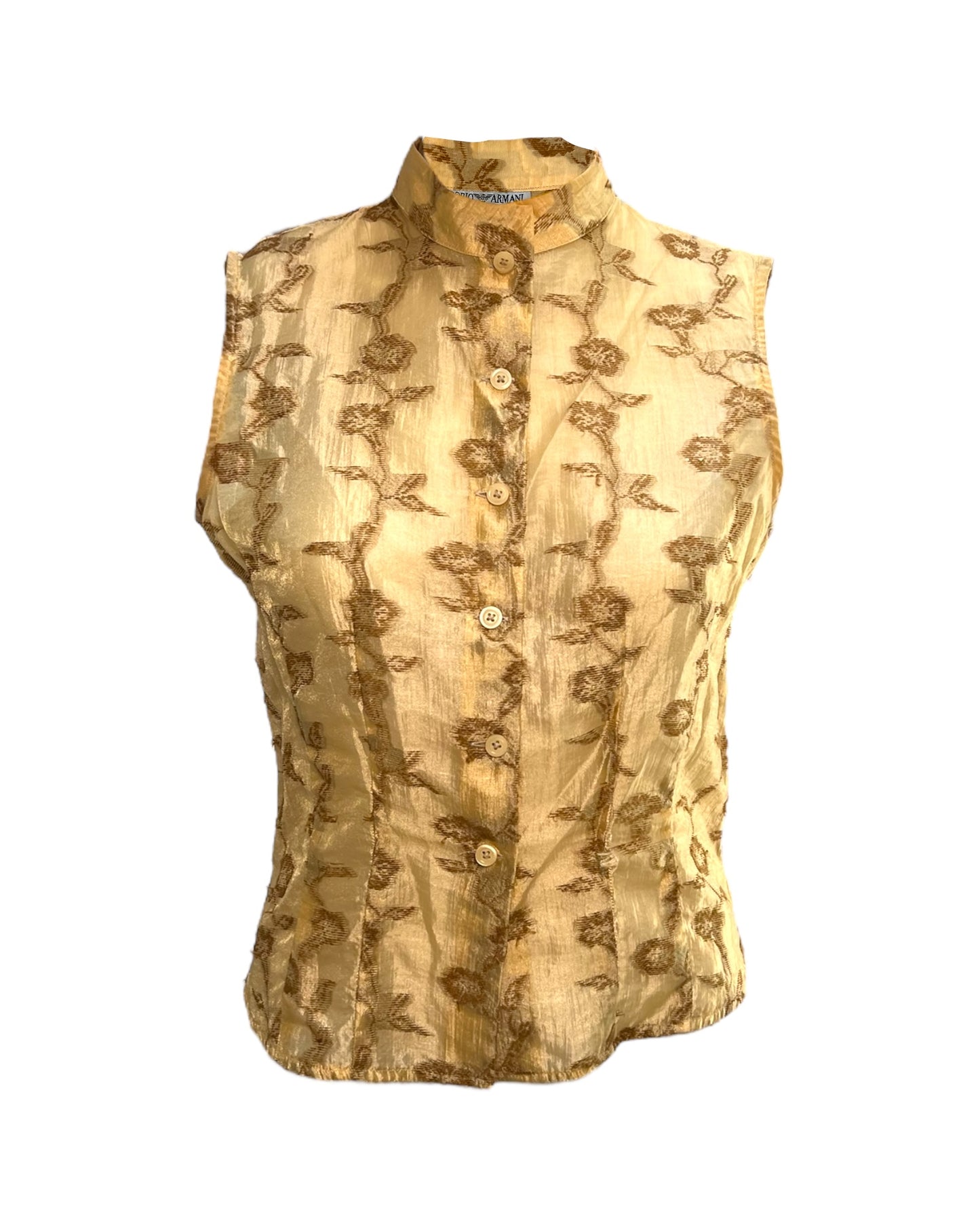Vintage 1973 Giorgio Armani Gold Floral Blouse