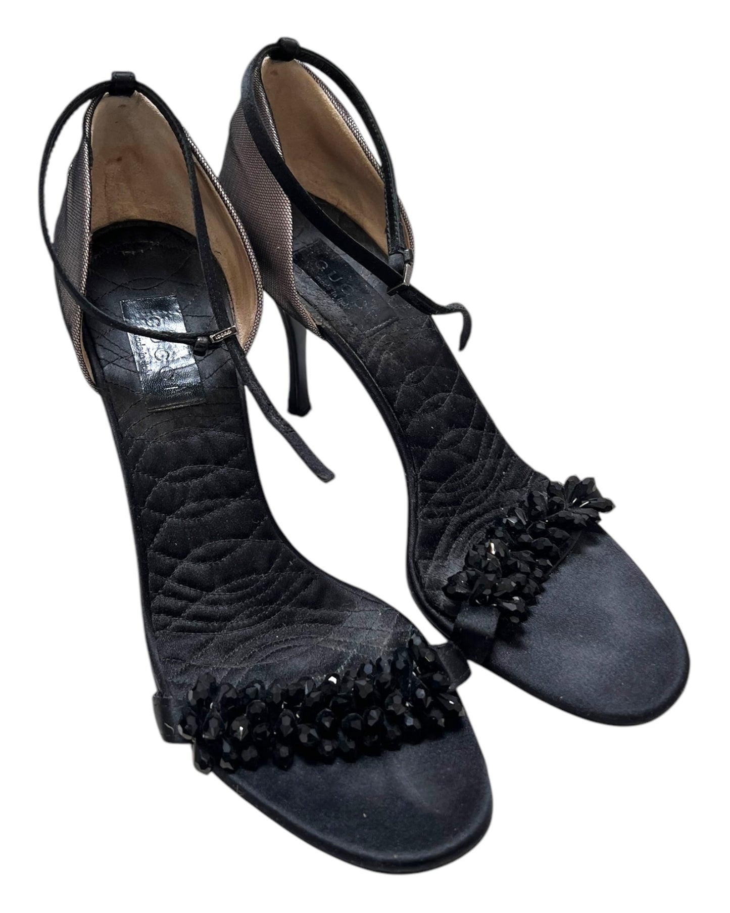 Vintage Gucci Black Embellished Heels