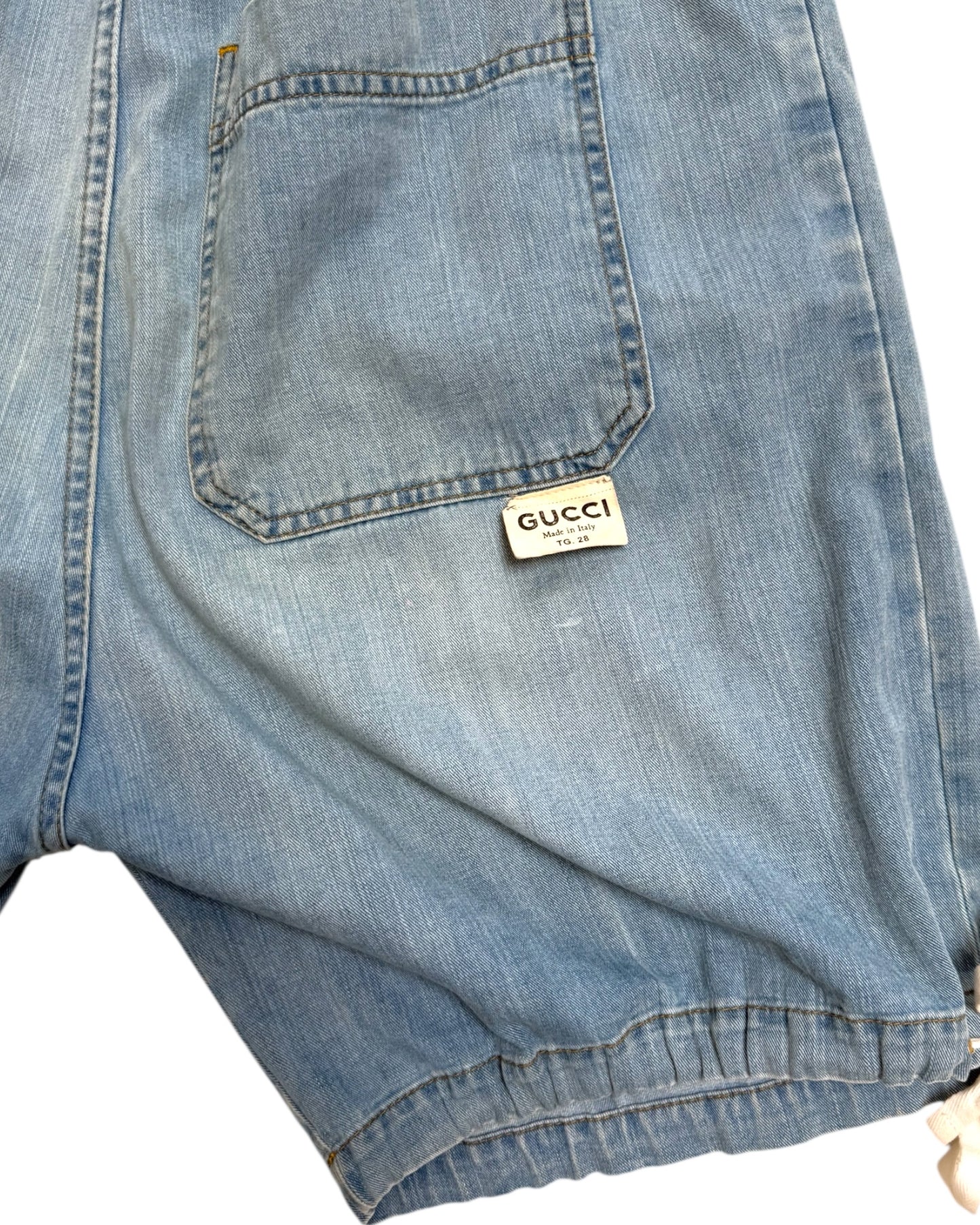 Vintage Gucci Denim Drawstring Shorts