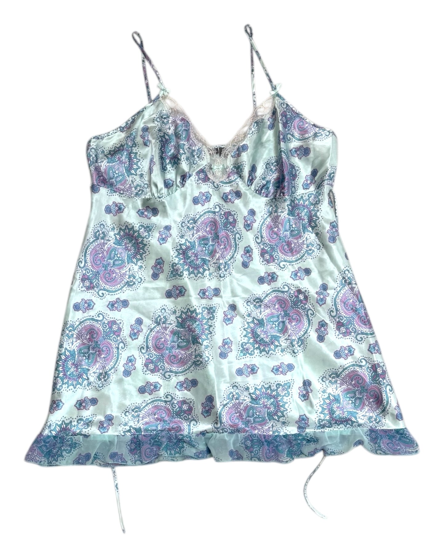 Vintage Blue Paisley Slip Dress