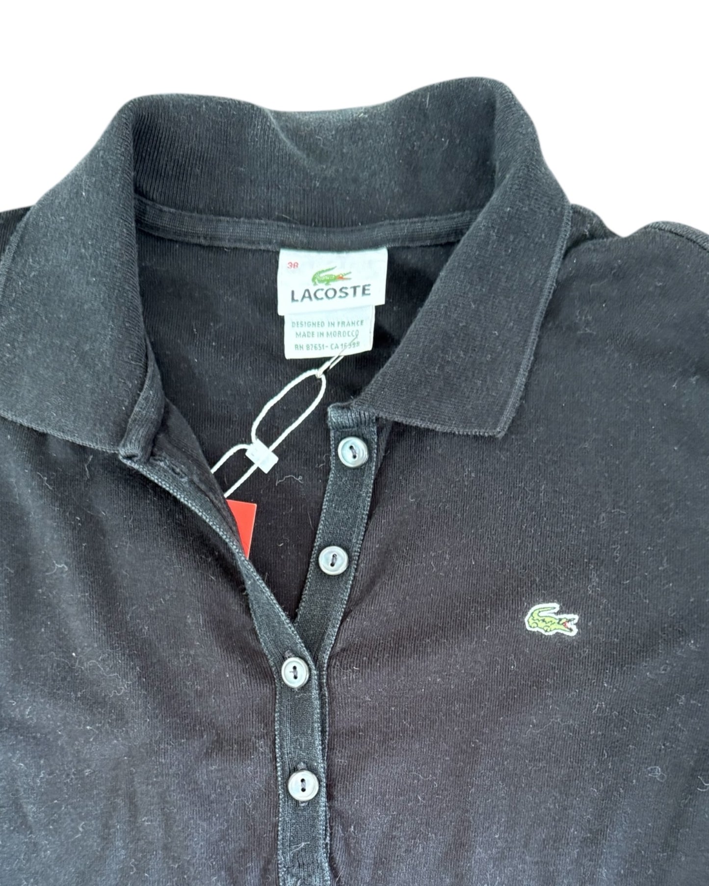 Vintage Lacoste Black Long Sleeve Polo Top