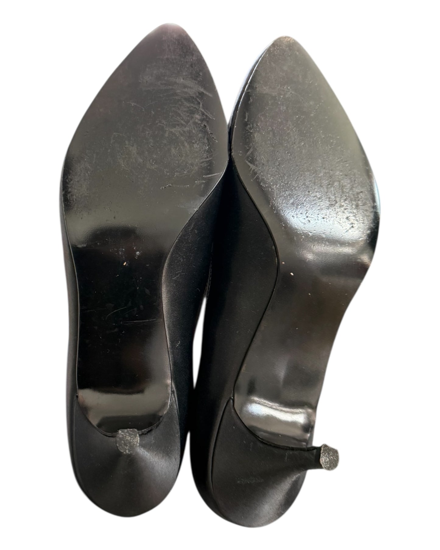 Vintage 1950s Black Satin Heels