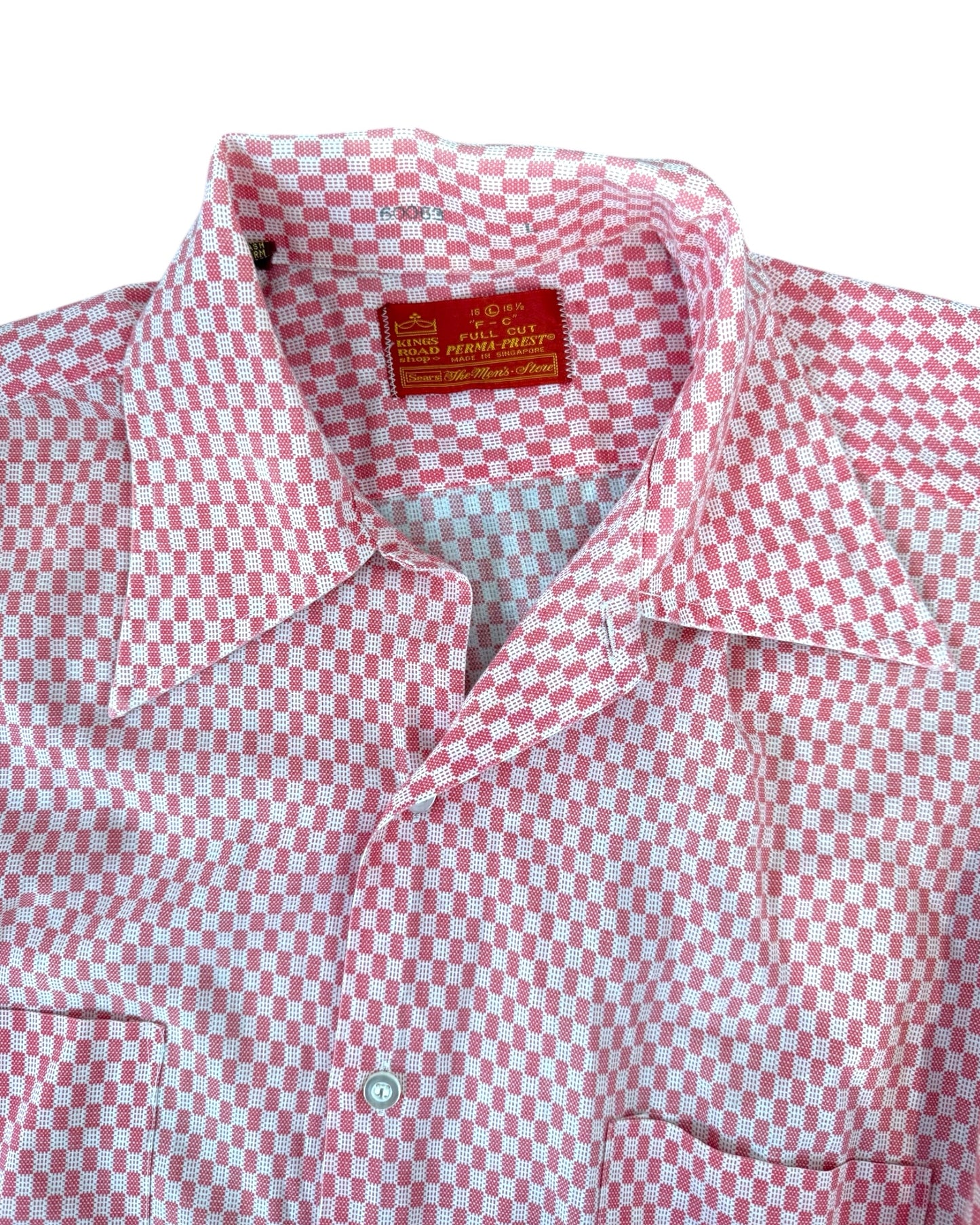Vintage Red and Blue Short Sleeve Button-Up Tops