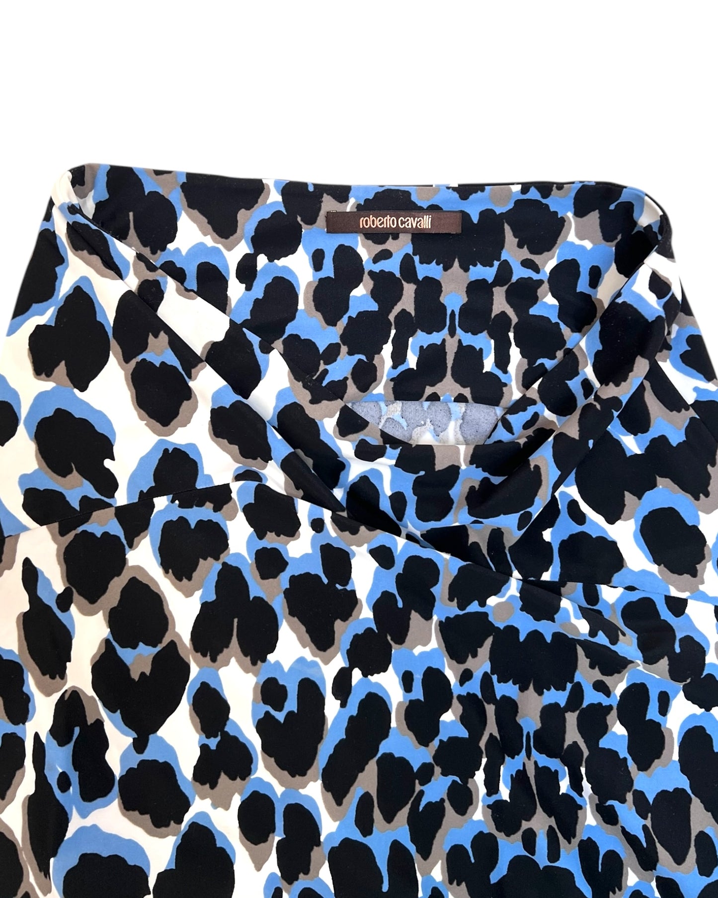 Vintage 2008 Roberto Cavalli Blue Animal Print Skirt