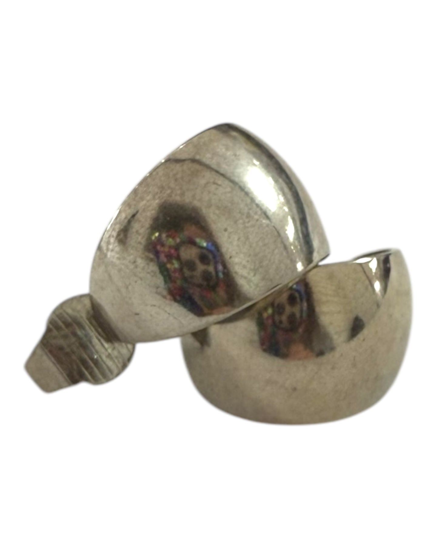 Vintage Silver Clip-On Wide Mini Hoop Earrings
