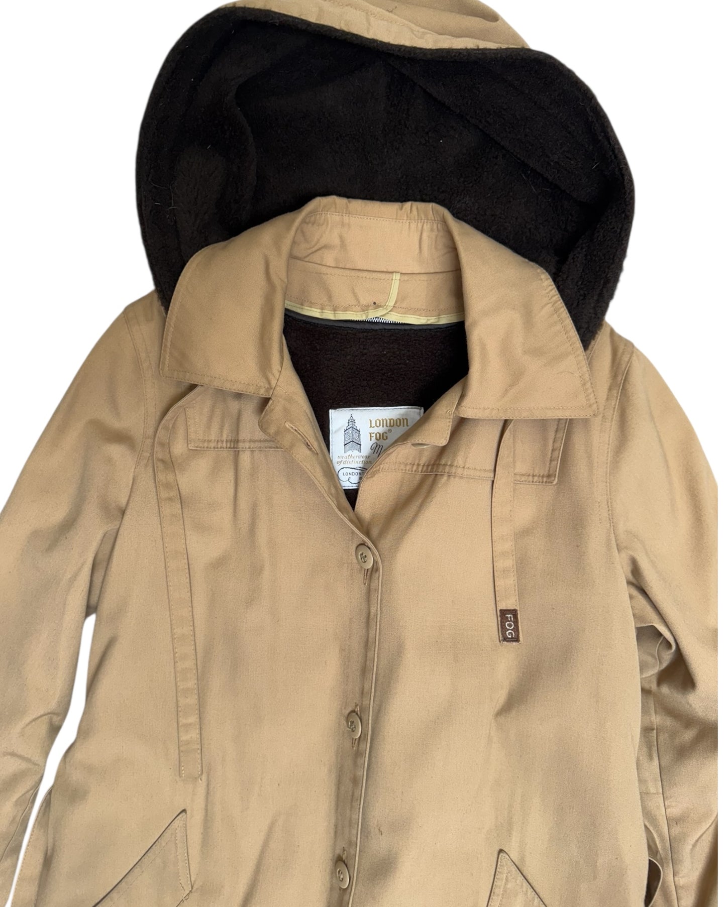 Vintage London Fog Shearling Lined Trench Coat
