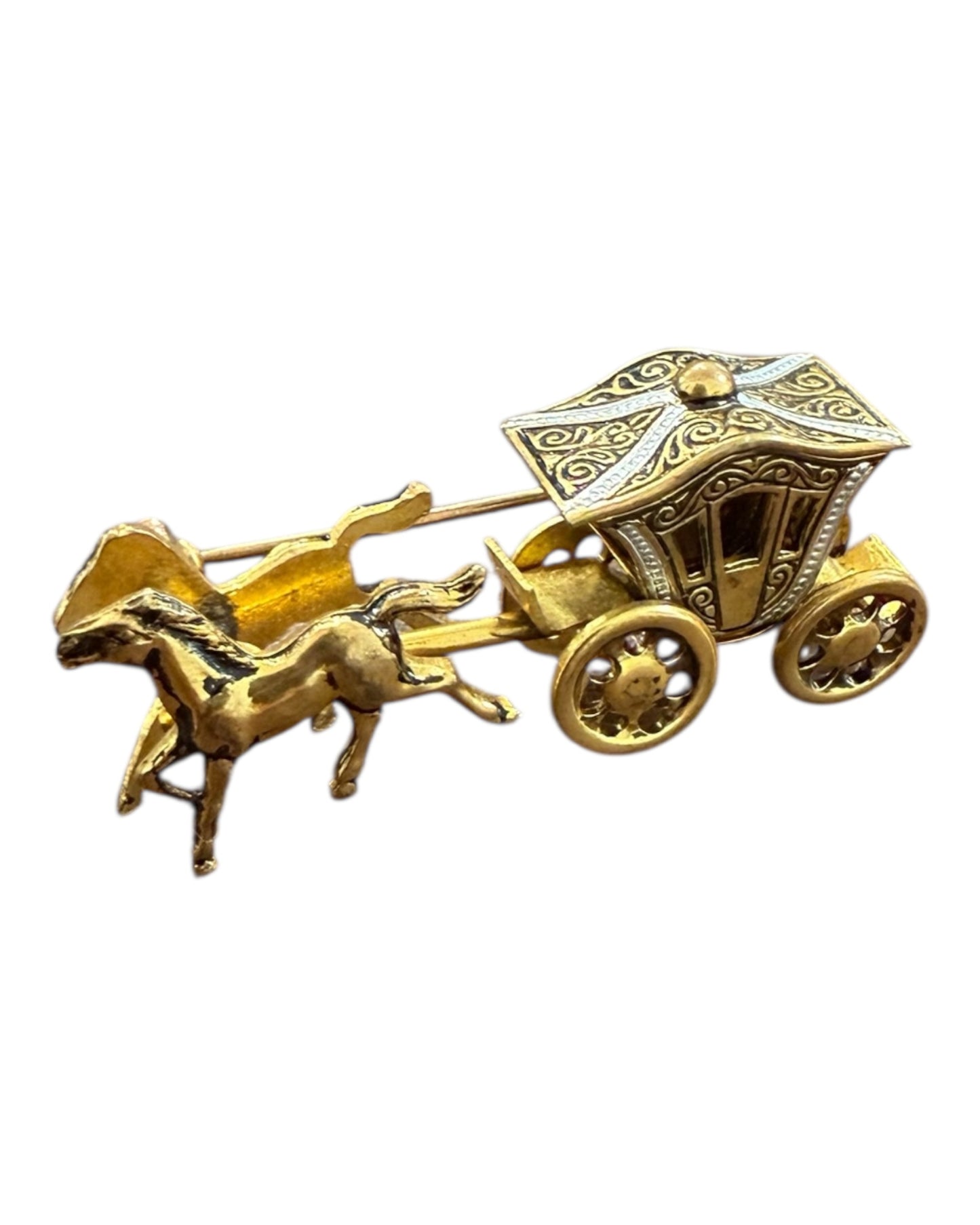 Vintage Horse and Carriage 3D Pin
