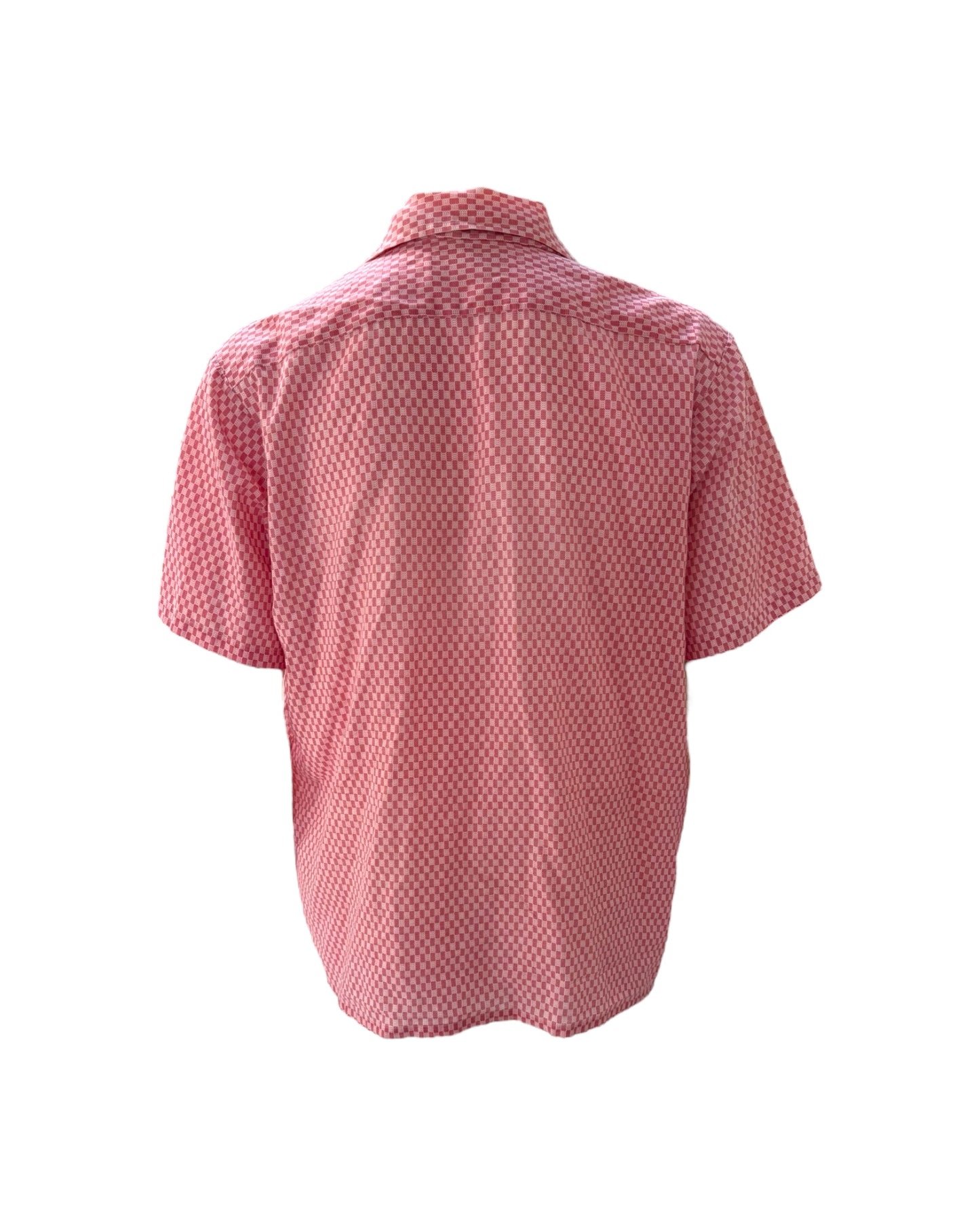 Vintage Red and Blue Short Sleeve Button-Up Tops