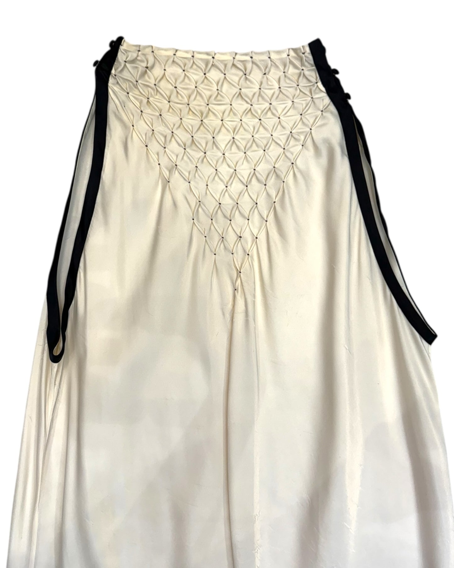 Vintage Ecru Mock Neck Maxi Dress