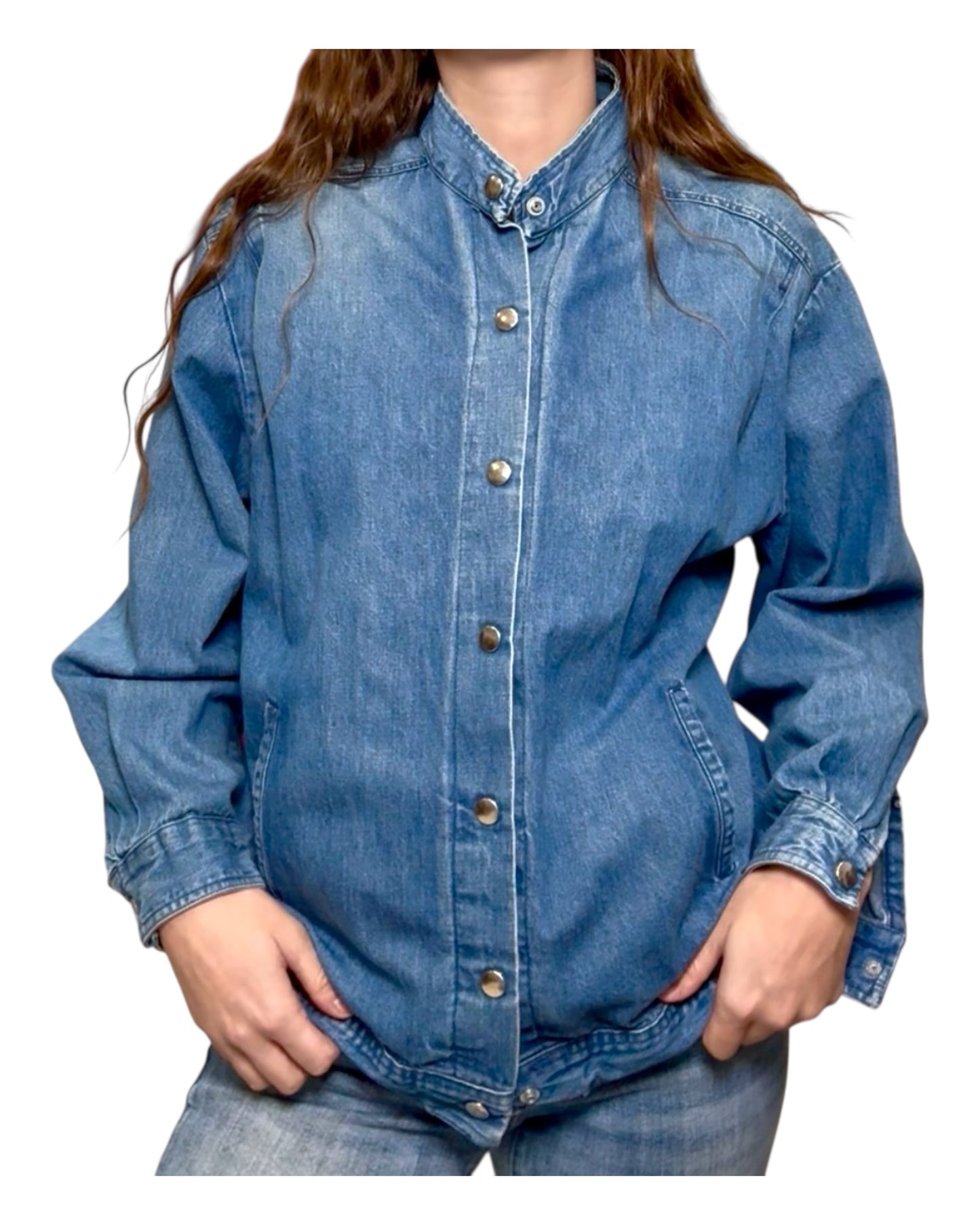 Vintage Denim Bomber Jacket