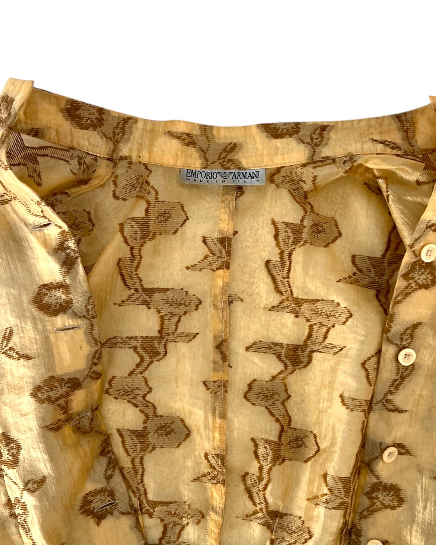 Vintage 1973 Giorgio Armani Gold Floral Blouse