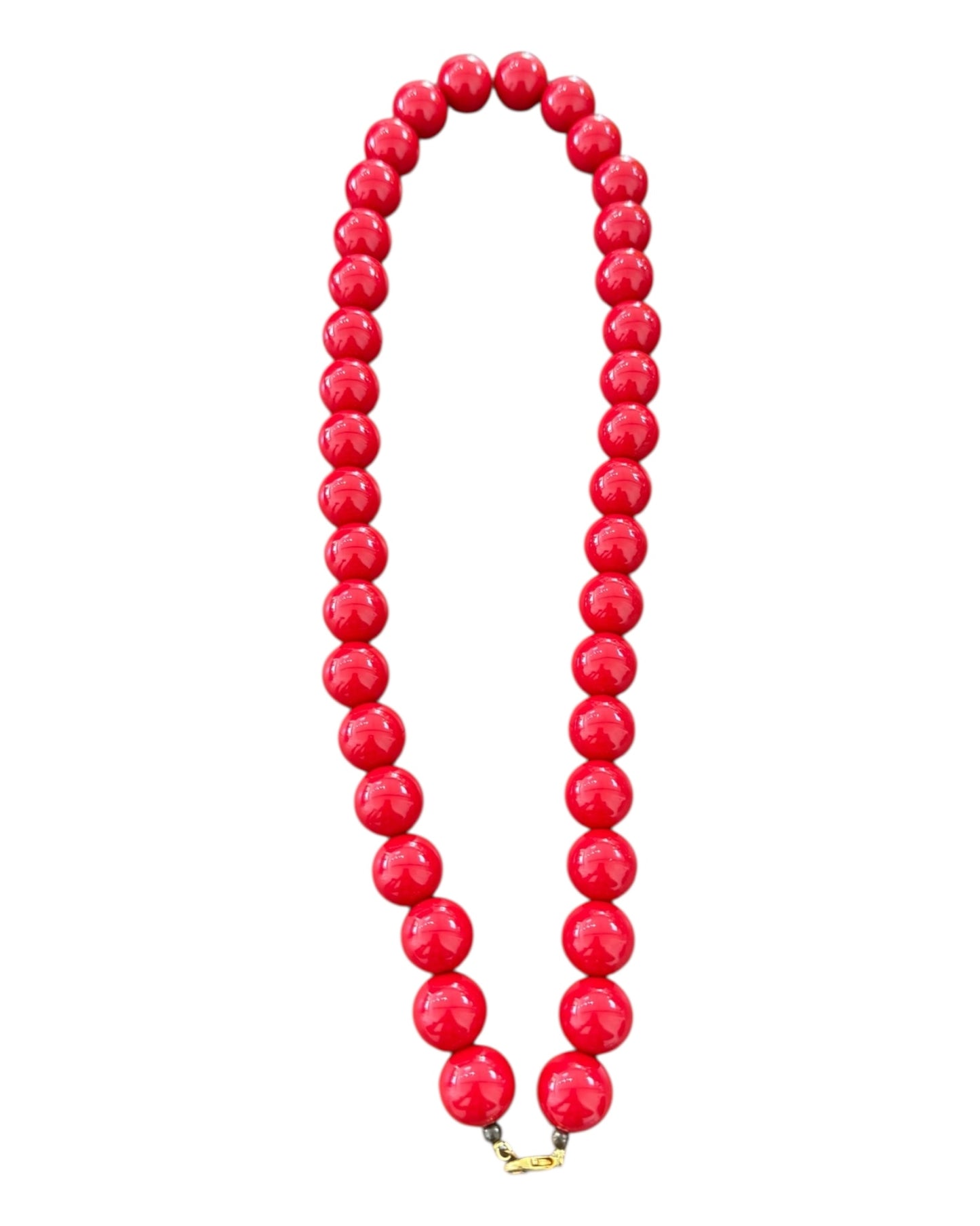 Vintage Red Beaded Necklace