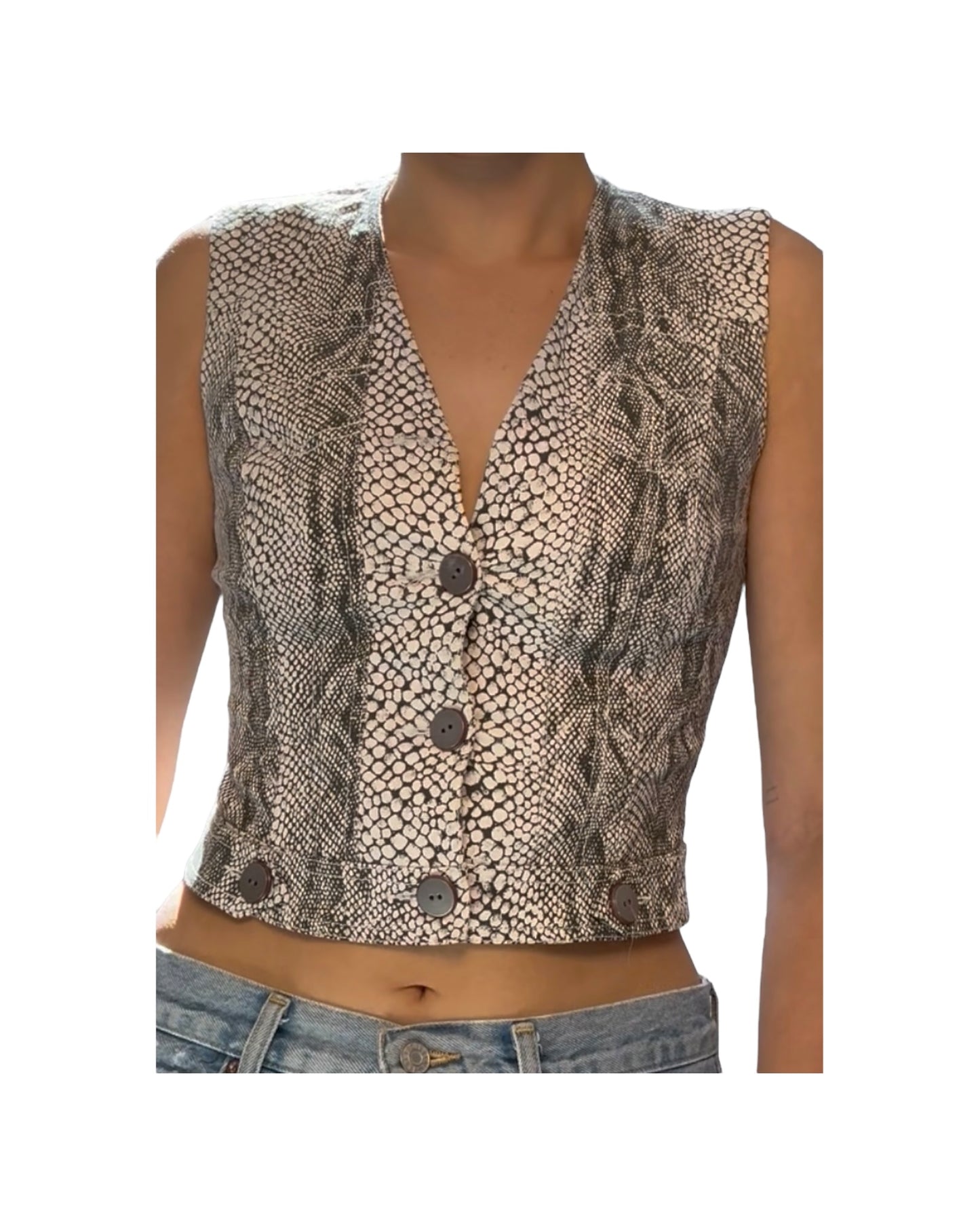 Vintage Alberto Makali Snakeskin Print Vest