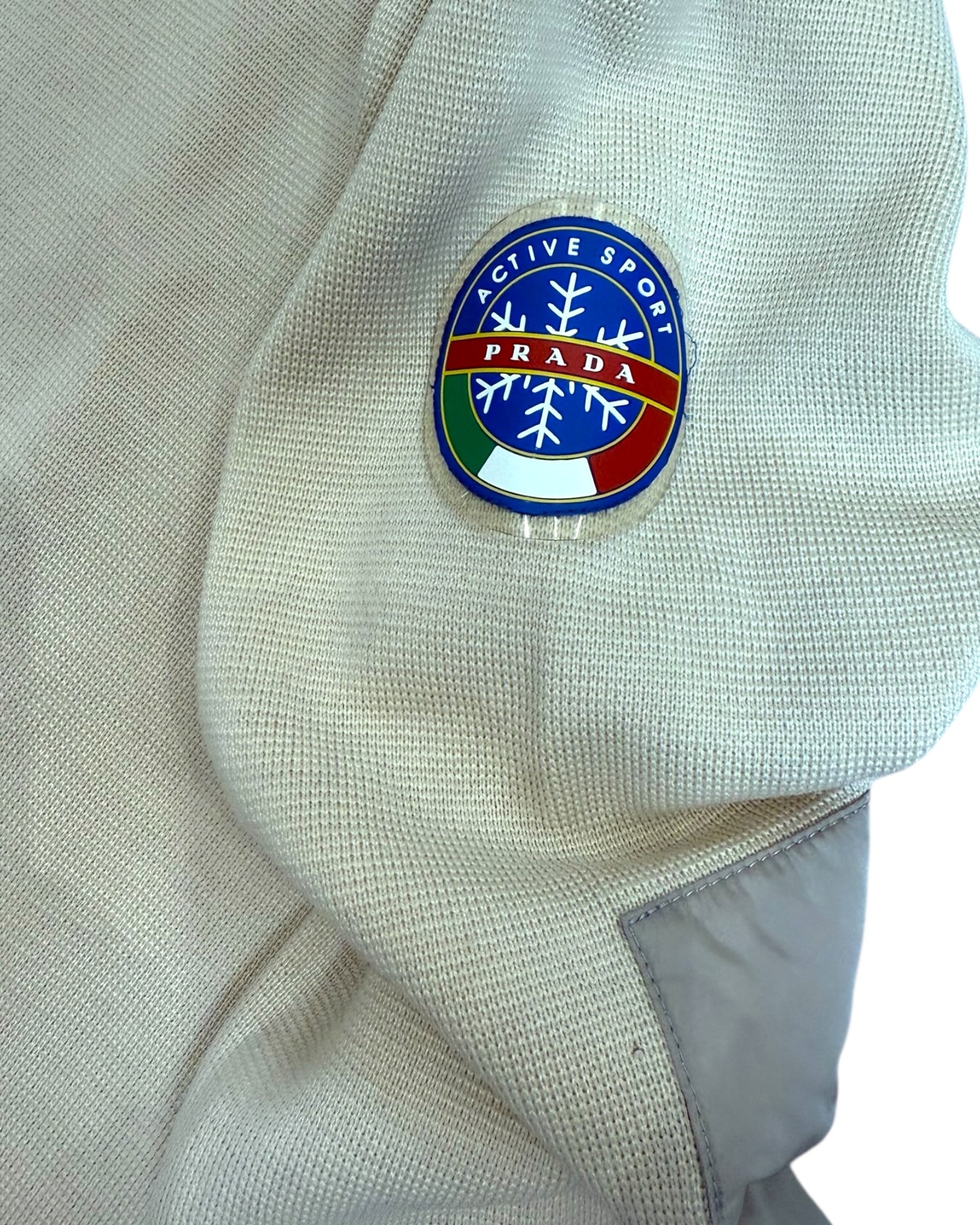 Vintage Prada Beige Quarter-Zip Sweater