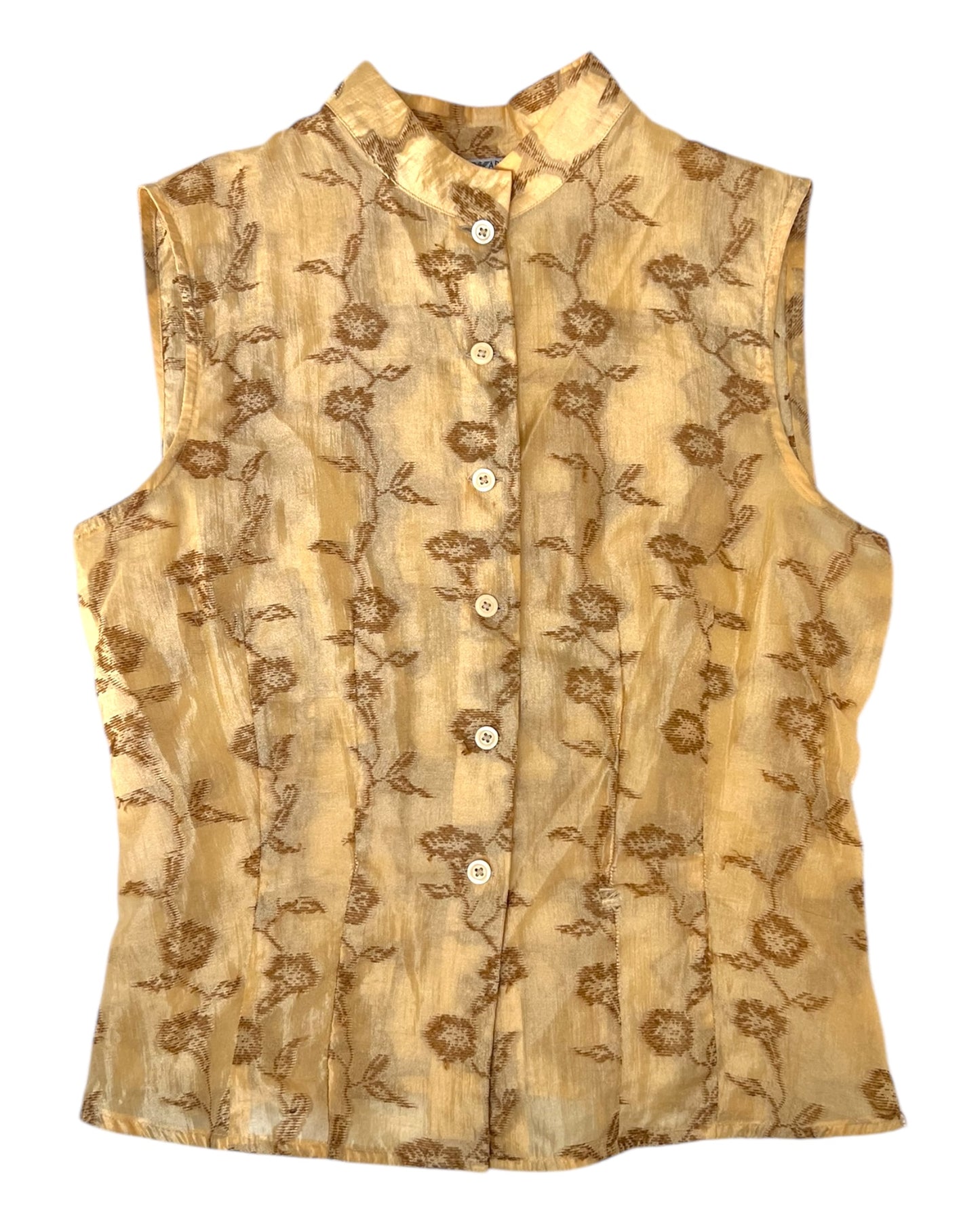 Vintage 1973 Giorgio Armani Gold Floral Blouse