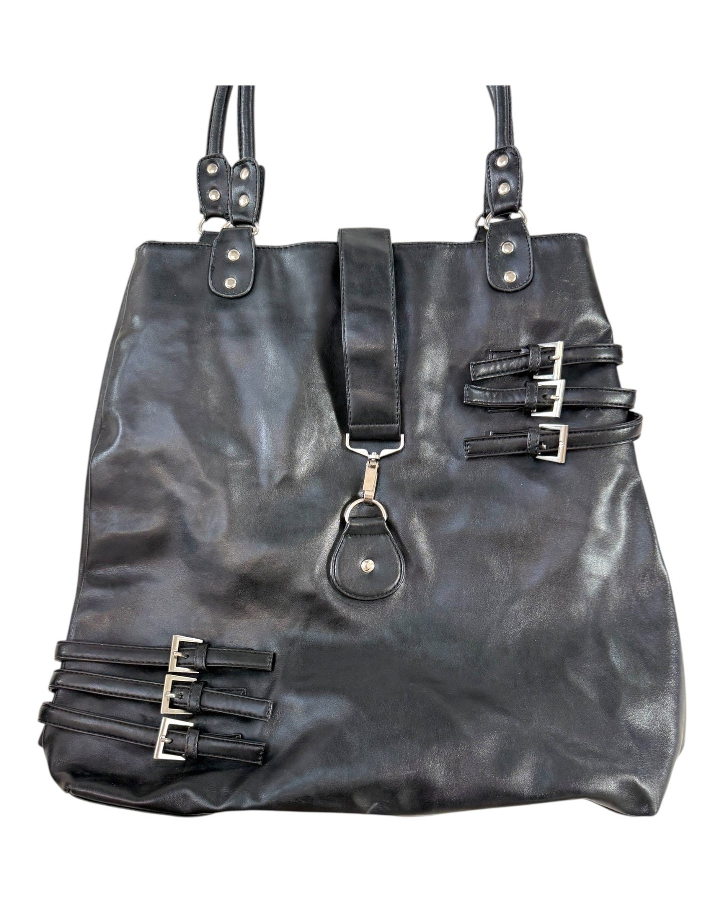 Vintage Black Leather Giant Rockstar Bag