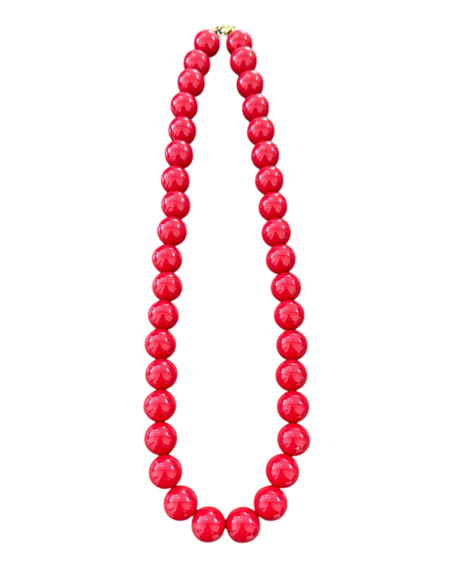 Vintage Red Beaded Necklace