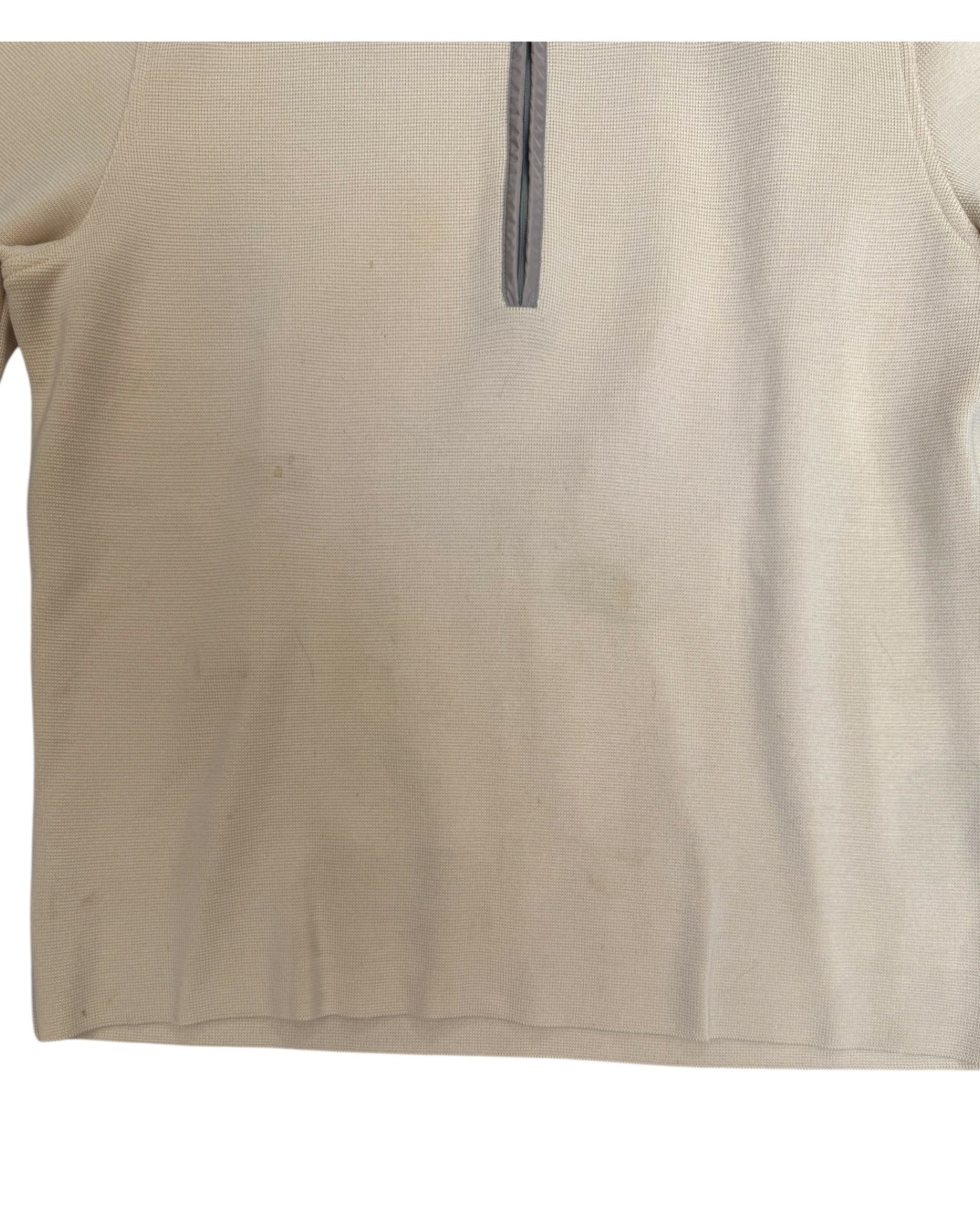 Vintage Prada Beige Quarter-Zip Sweater