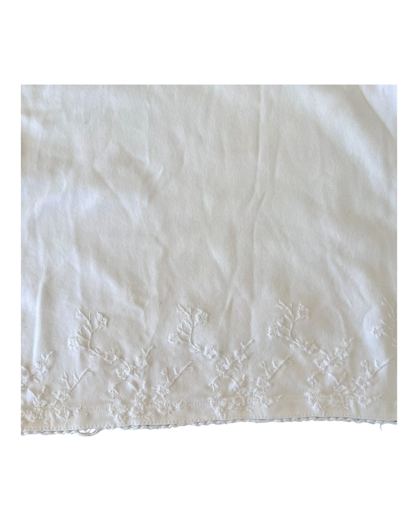 Vintage Bill Blass Embroidered Cotton White Long Sleeve Top