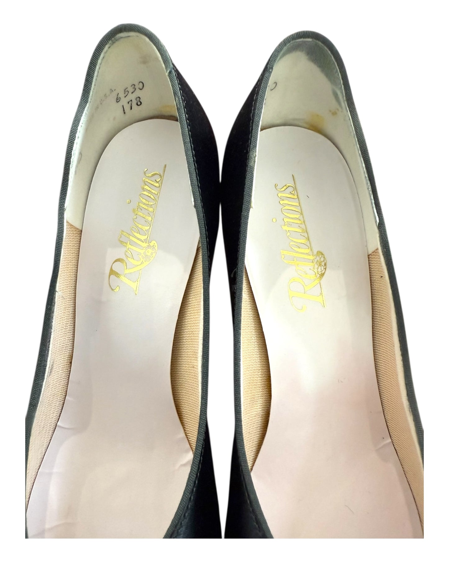Vintage 1950s Black Satin Heels