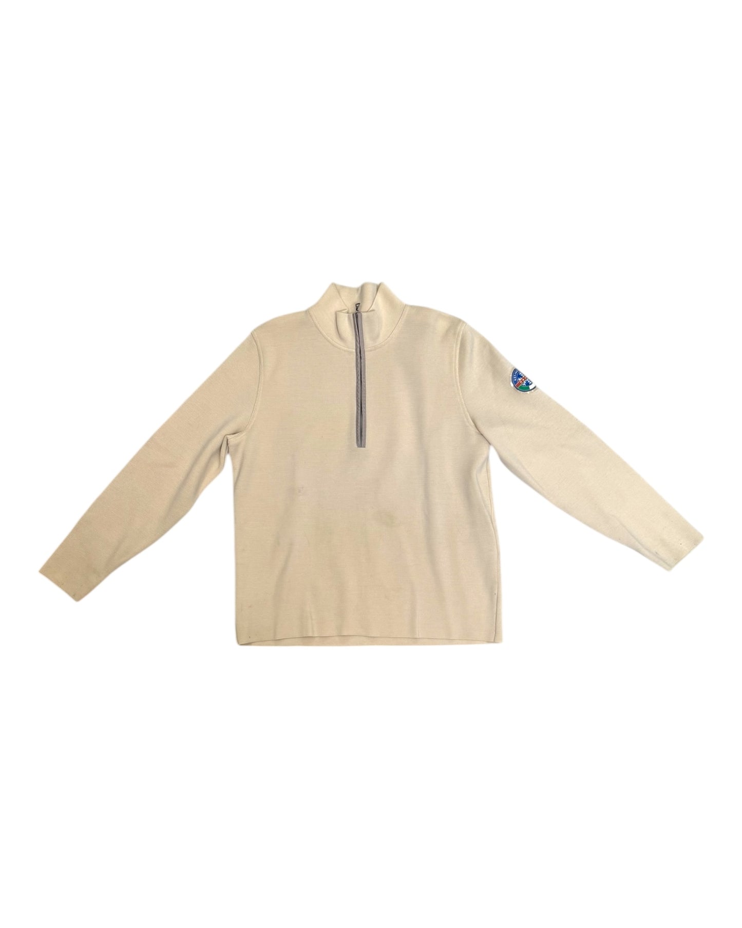 Vintage Prada Beige Quarter-Zip Sweater