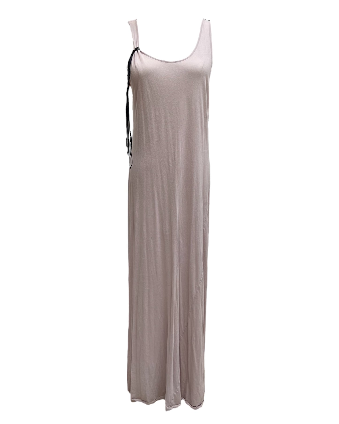 Vintage Ann Demeulemeester Mauve Cotton Maxi Tank-Top Dress w/ Tassel