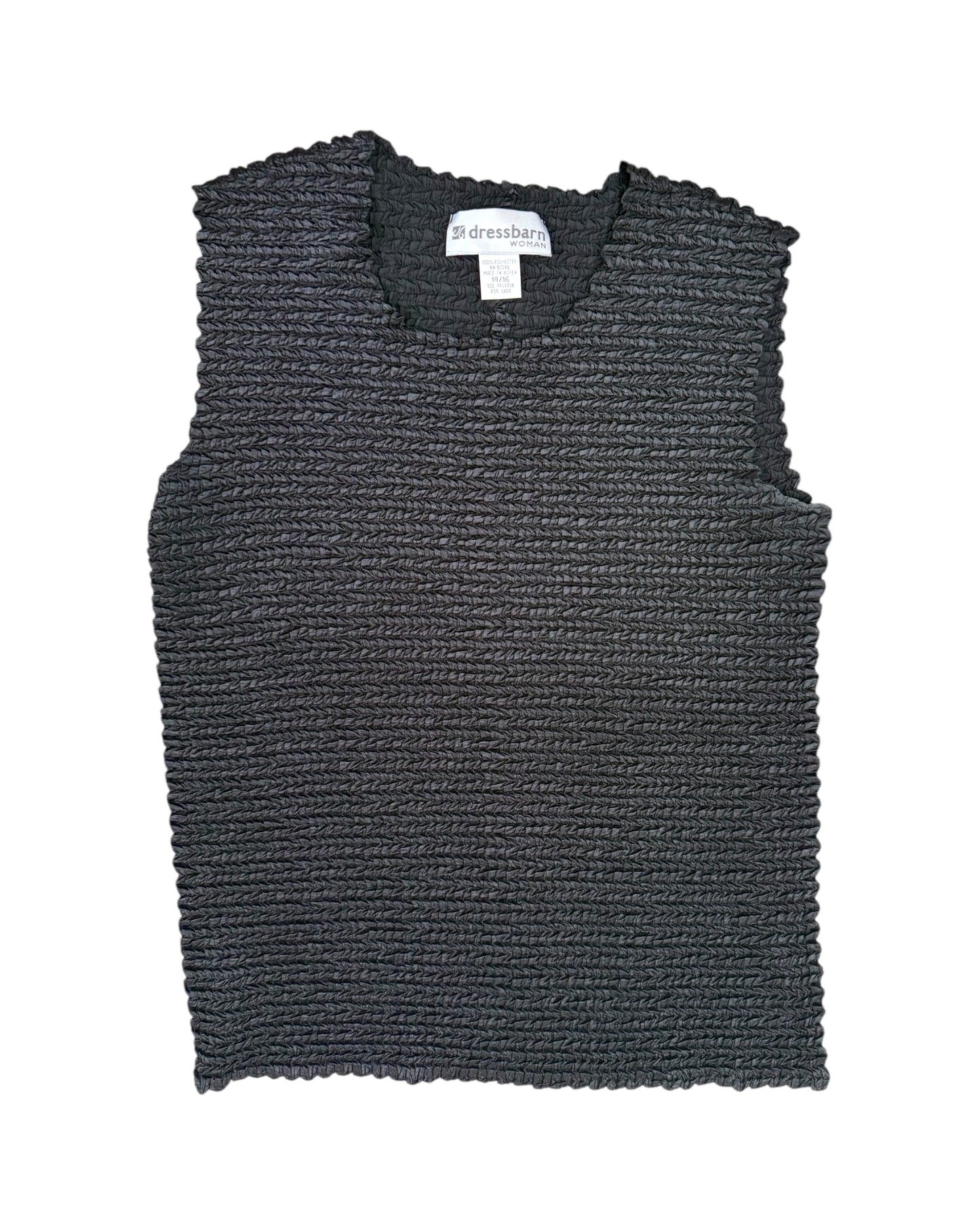 Vintage Black Scrunchie Tank Top