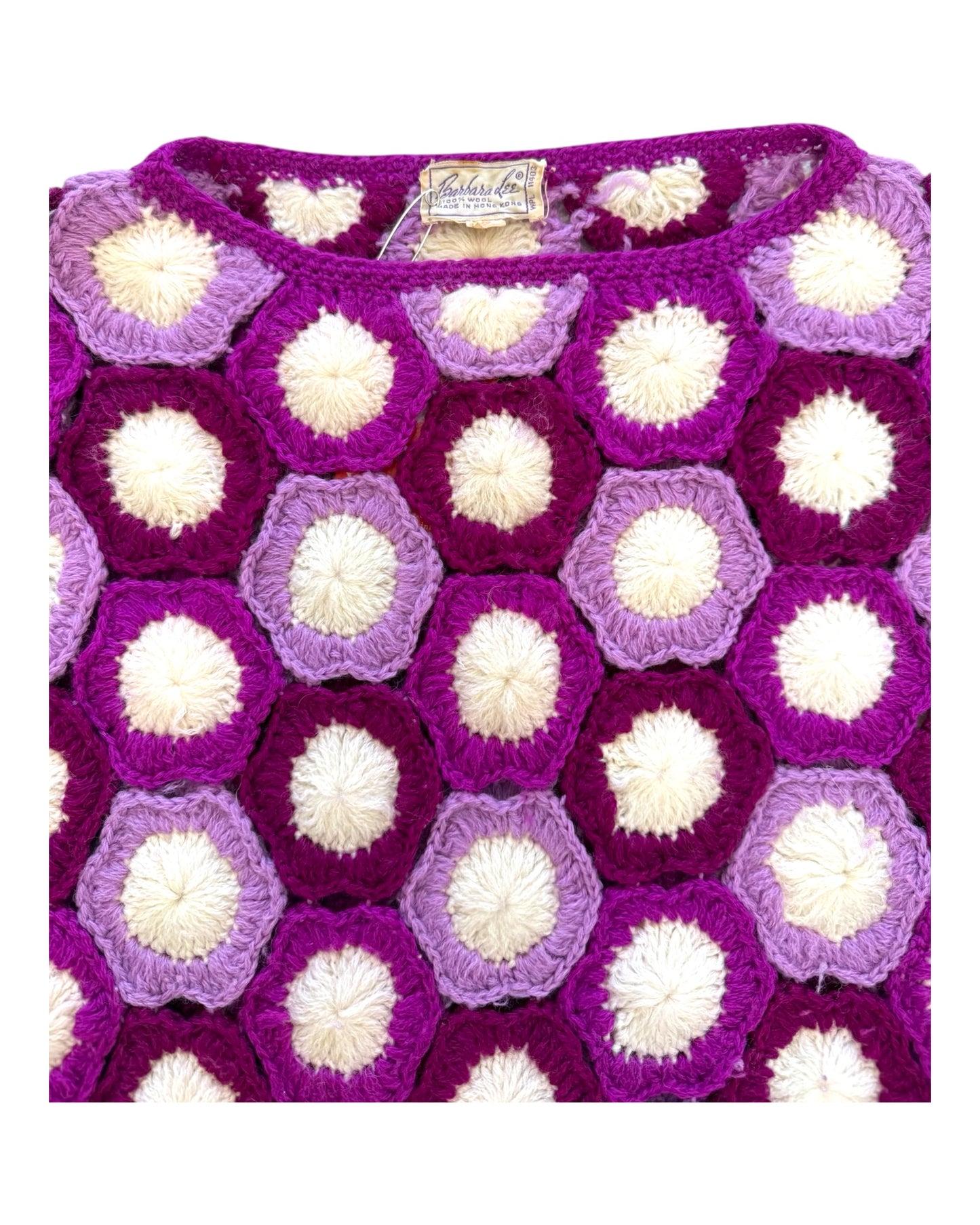 Vintage 1980s Purple Crochet Sweater