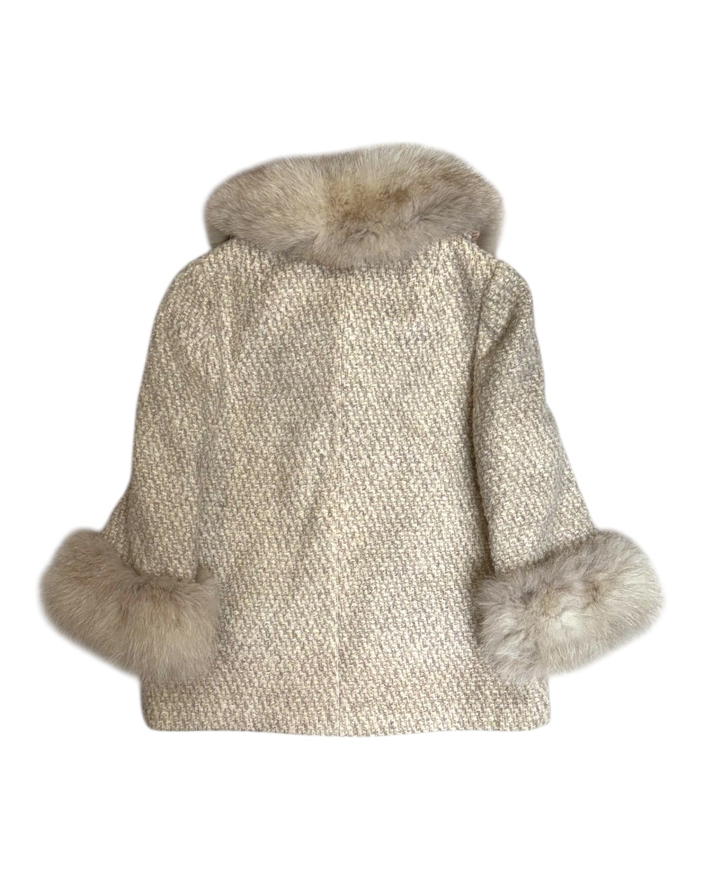 Vintage Cropped Fur Trim Coat