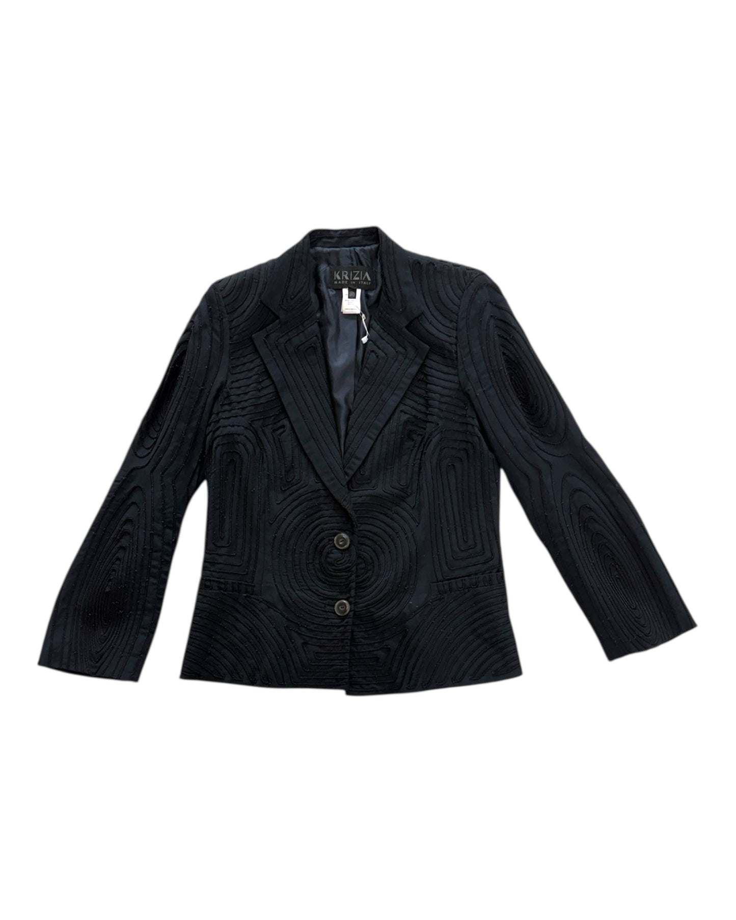 Vintage Krizia Black Embroidered Blazer