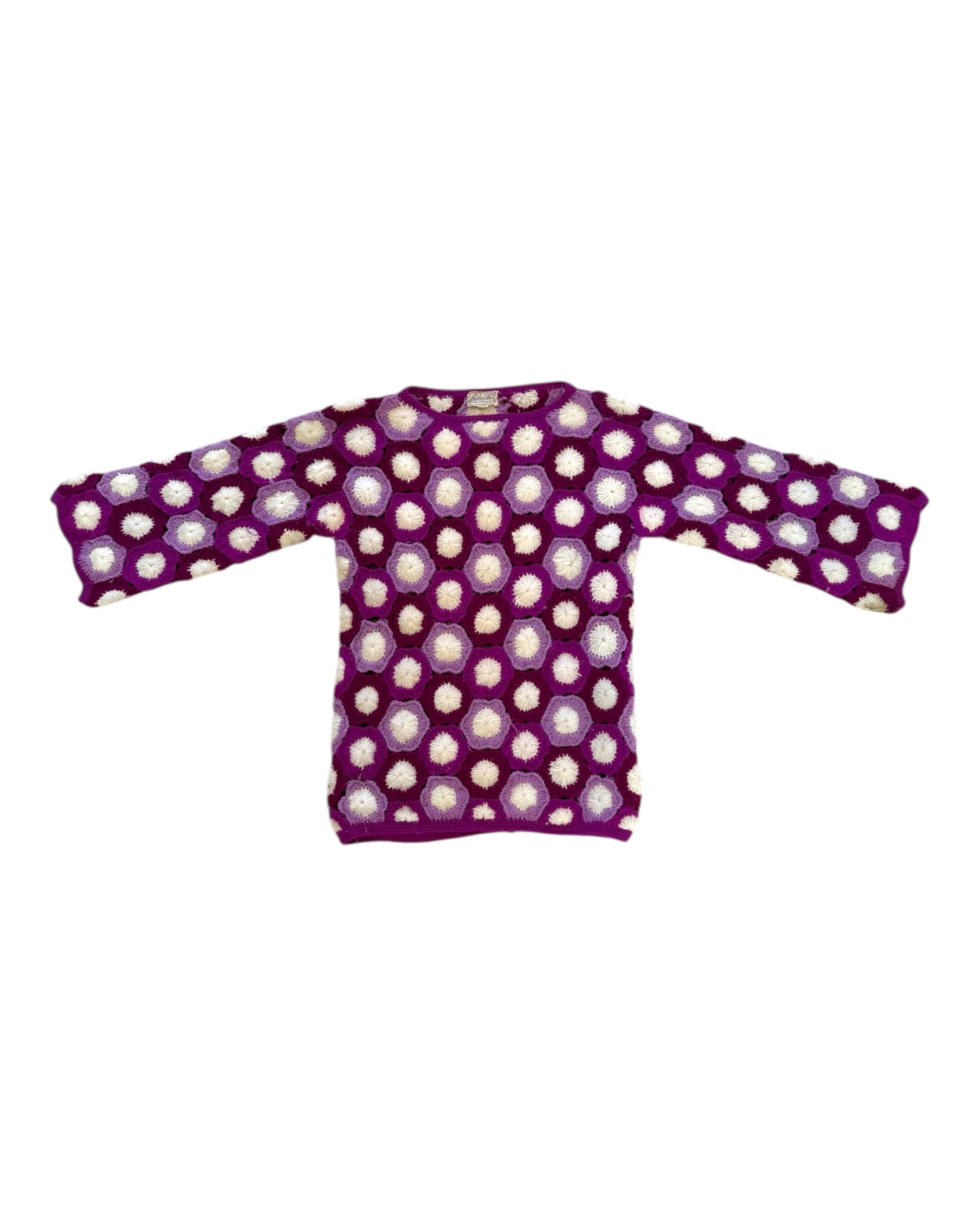 Vintage 1980s Purple Crochet Sweater