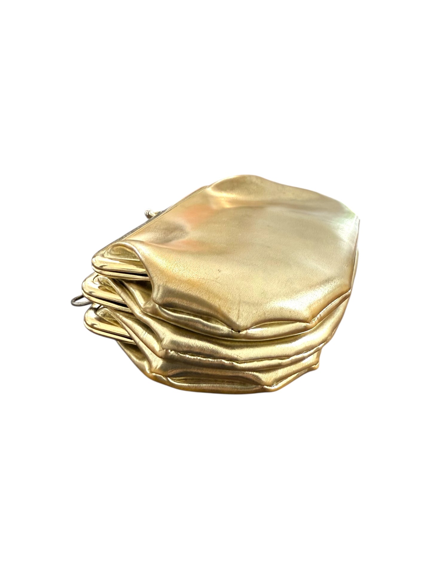 Vintage 1980s Gold Tri-Layer Clasp Bag