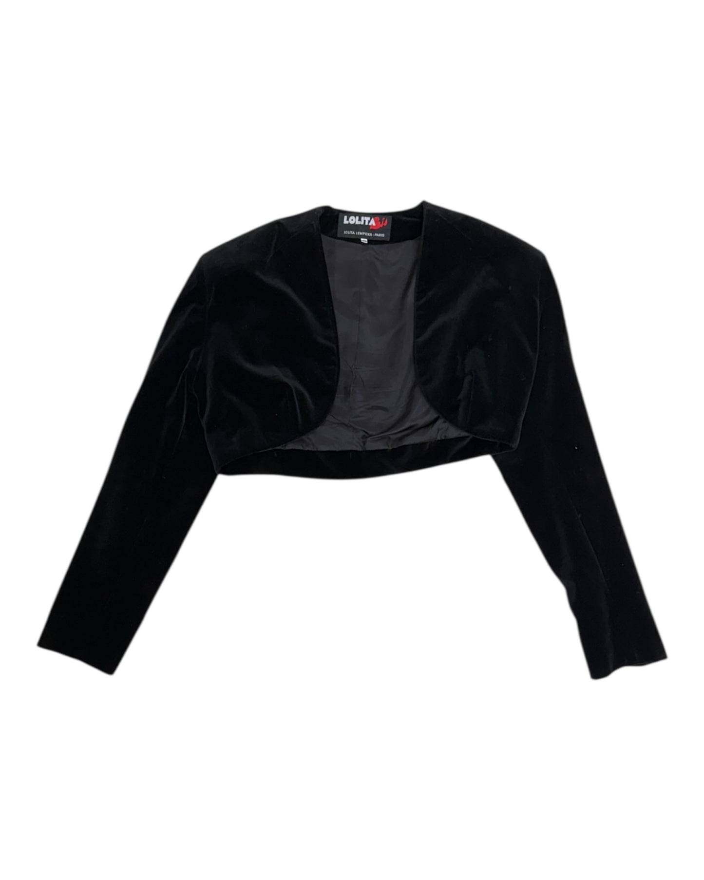 Vintage Black Velvet Cropped Jacket