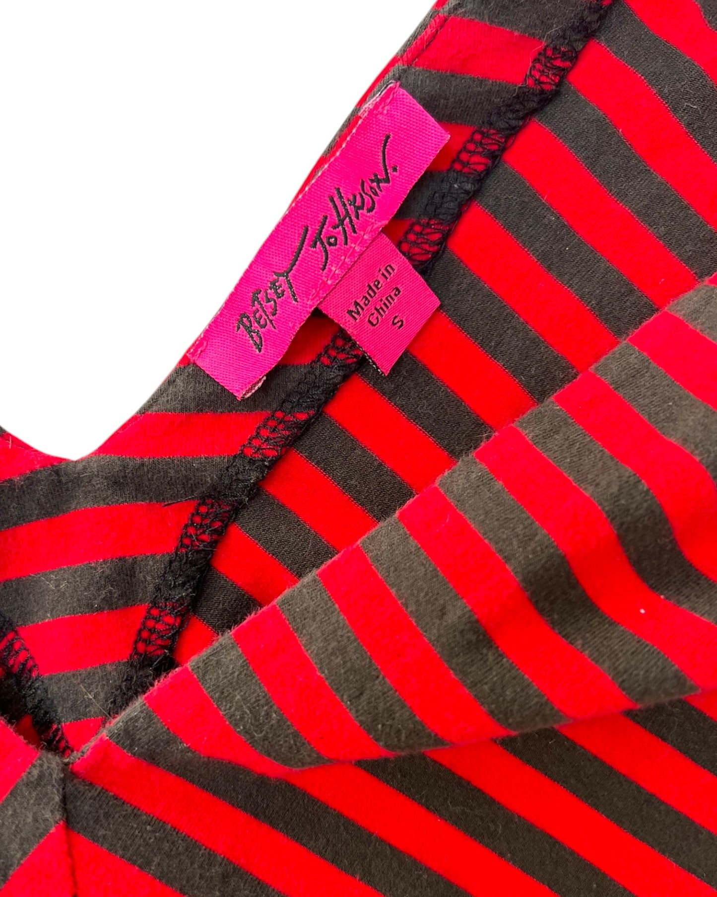 Vintage Betsey Johnson Micro Mini Brown and Red Dress