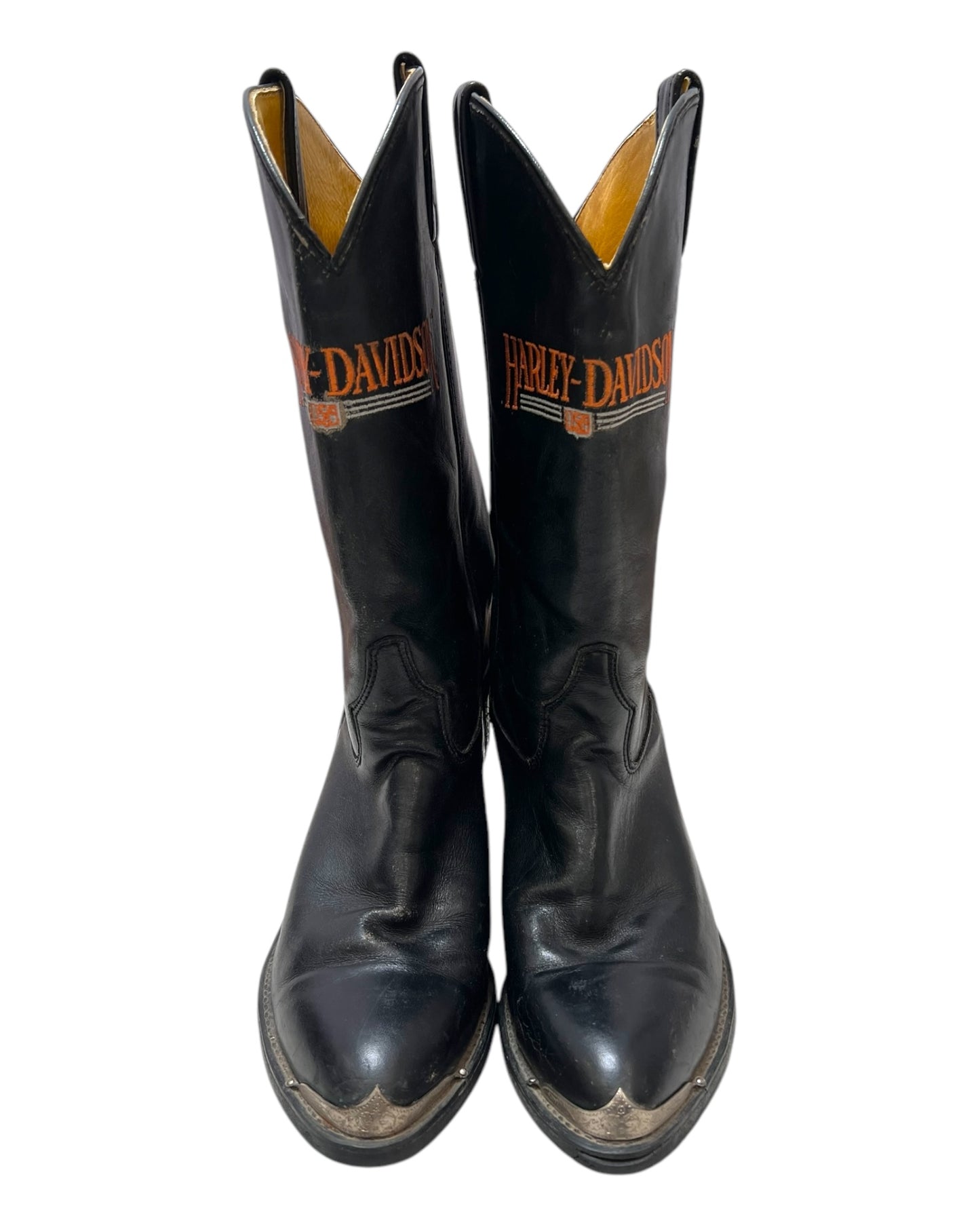 Vintage Harley Davidson Metal-Toe Black Cowboy Boots