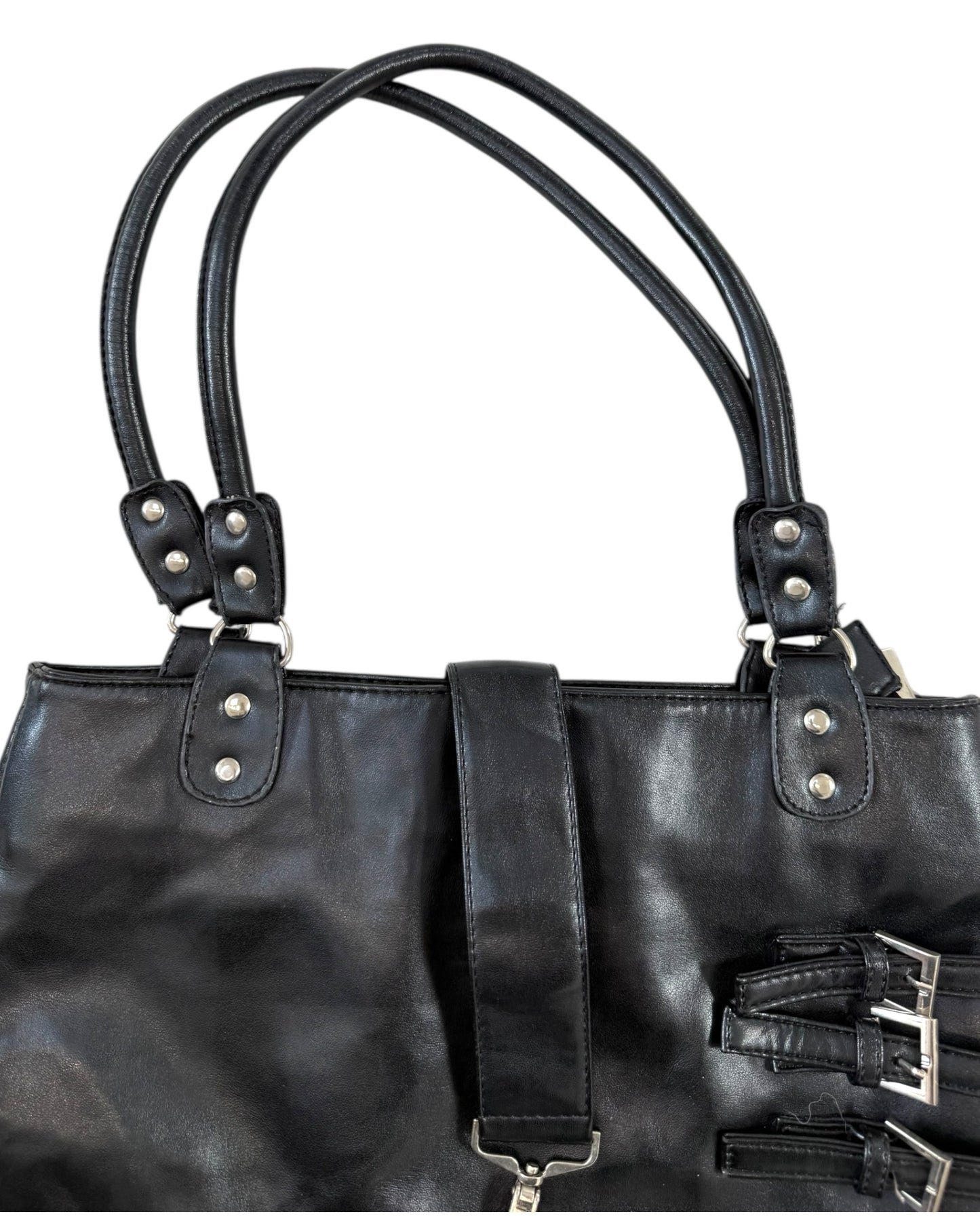 Vintage Black Leather Giant Rockstar Bag