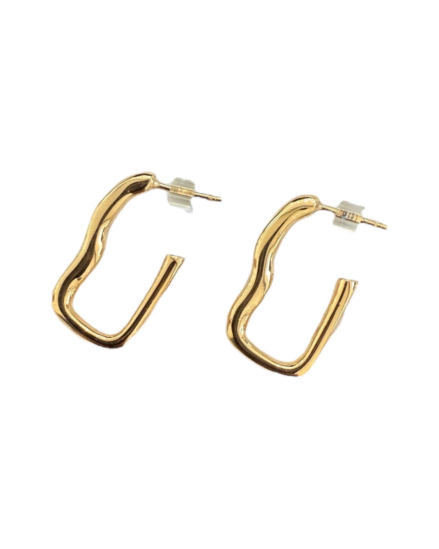 Pre-Loved Gold Abstract Hoop Earrings