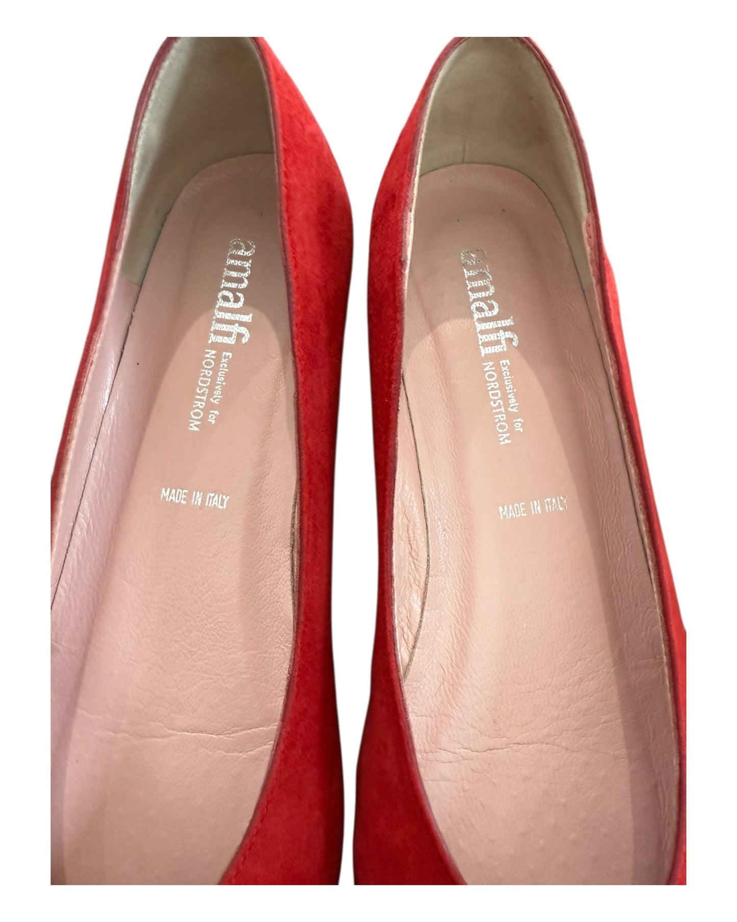 Vintage Amalfi Red Suede Ballet Flats