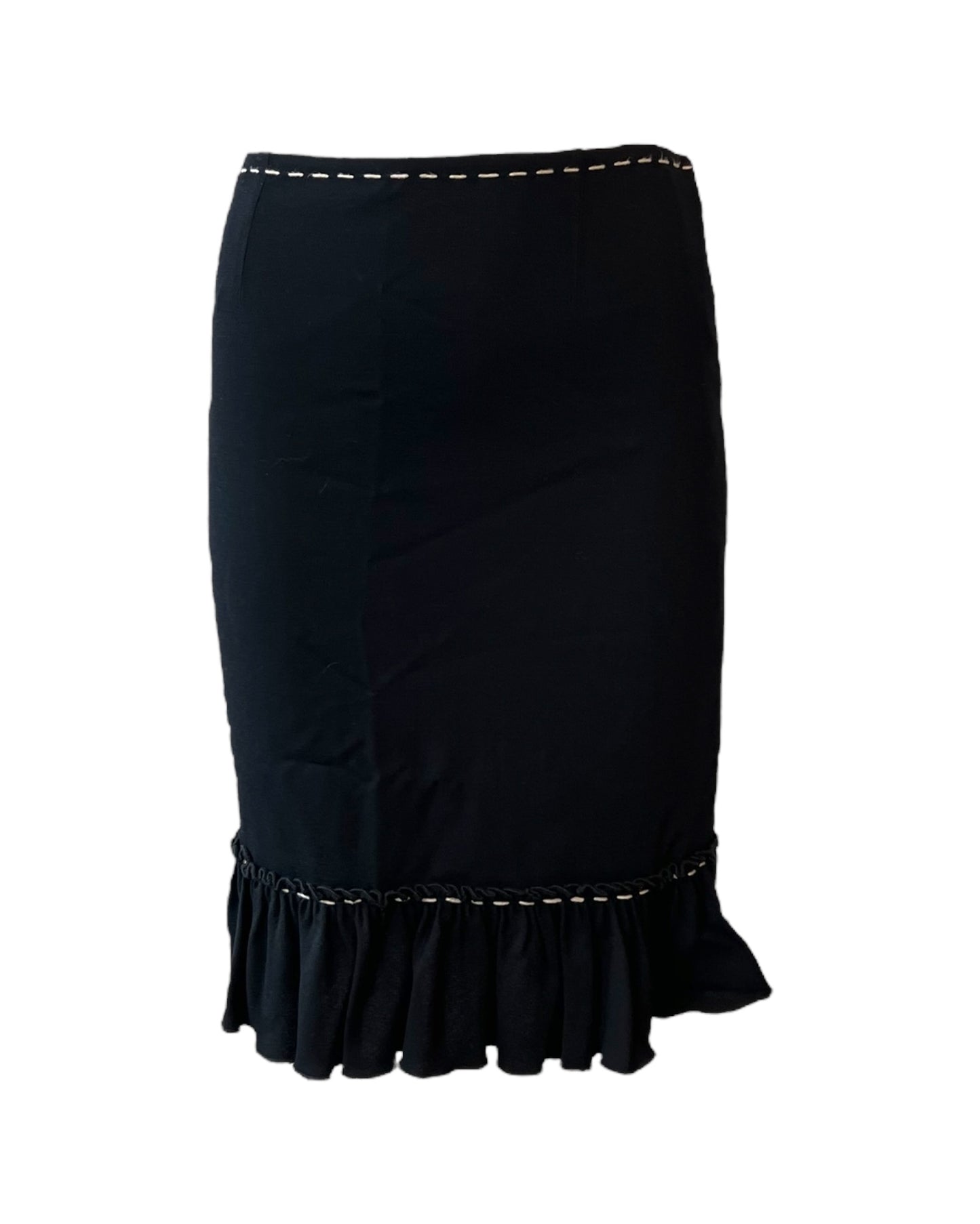 Vintage 2000s Moschino Black Ruffle Short Skirt