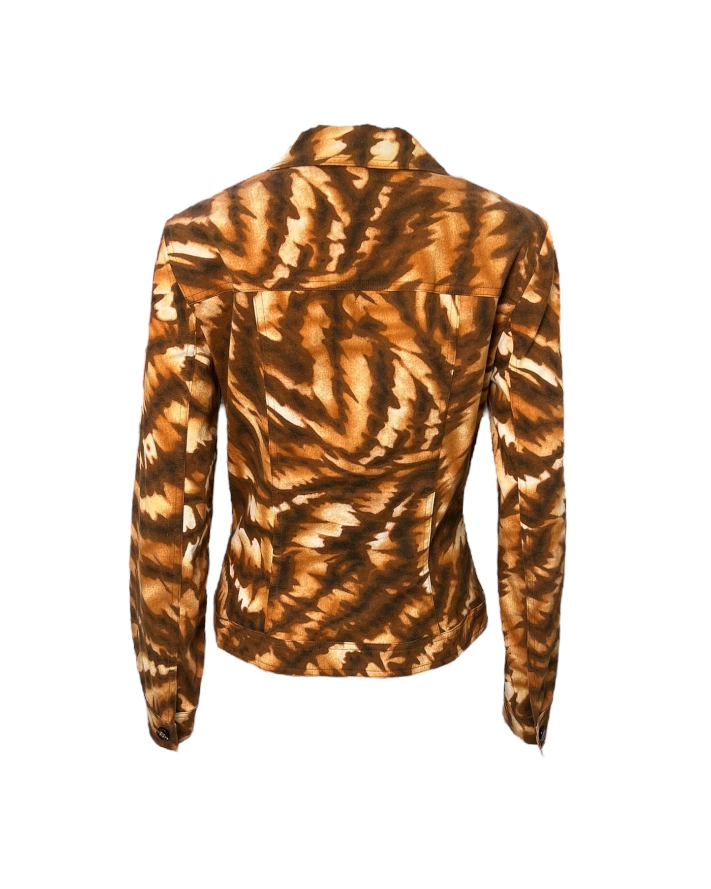 Vintage Escada Golden Brown Animal Print Cropped Jacket