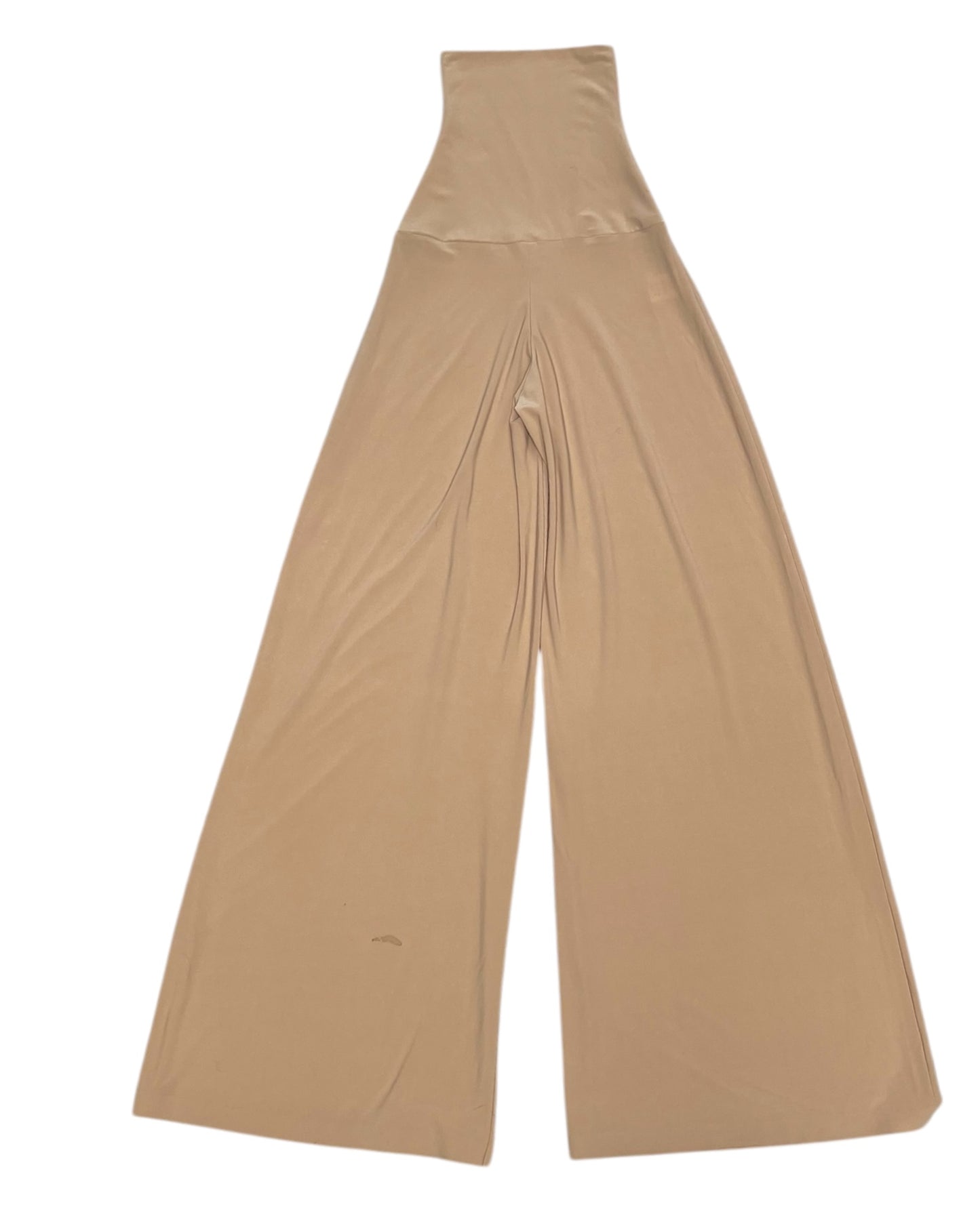 Pre-Loved Norma Kamali Tan Wide-Leg Stretch Pants