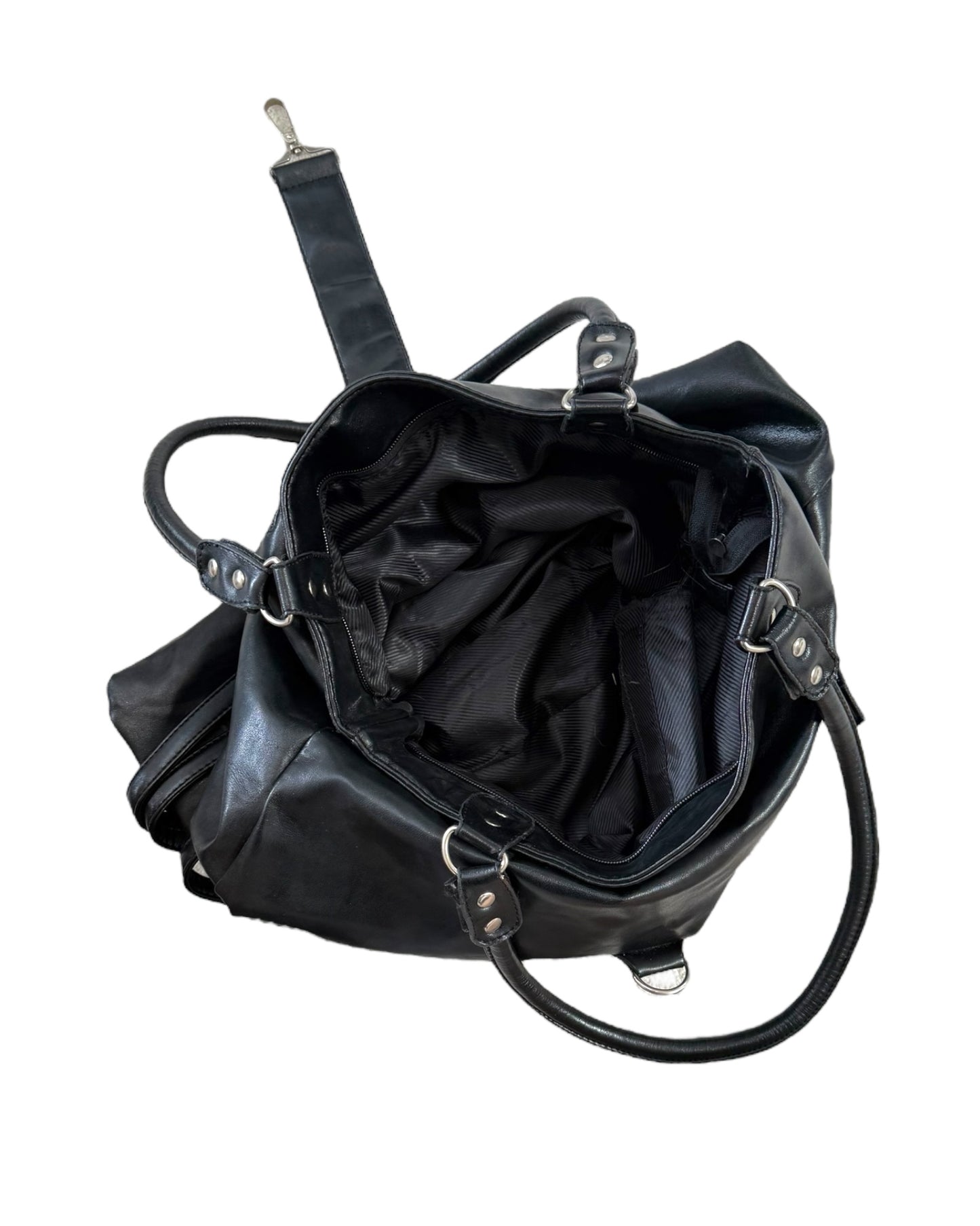 Vintage Black Leather Giant Rockstar Bag