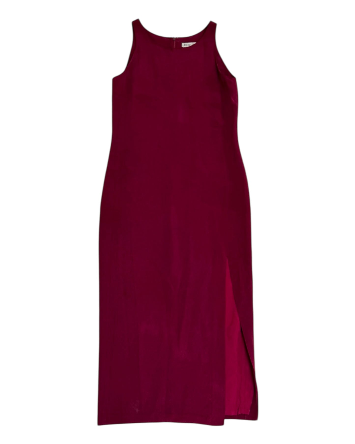 Vintage Ann Taylor Merlot Silk Maxi Dress