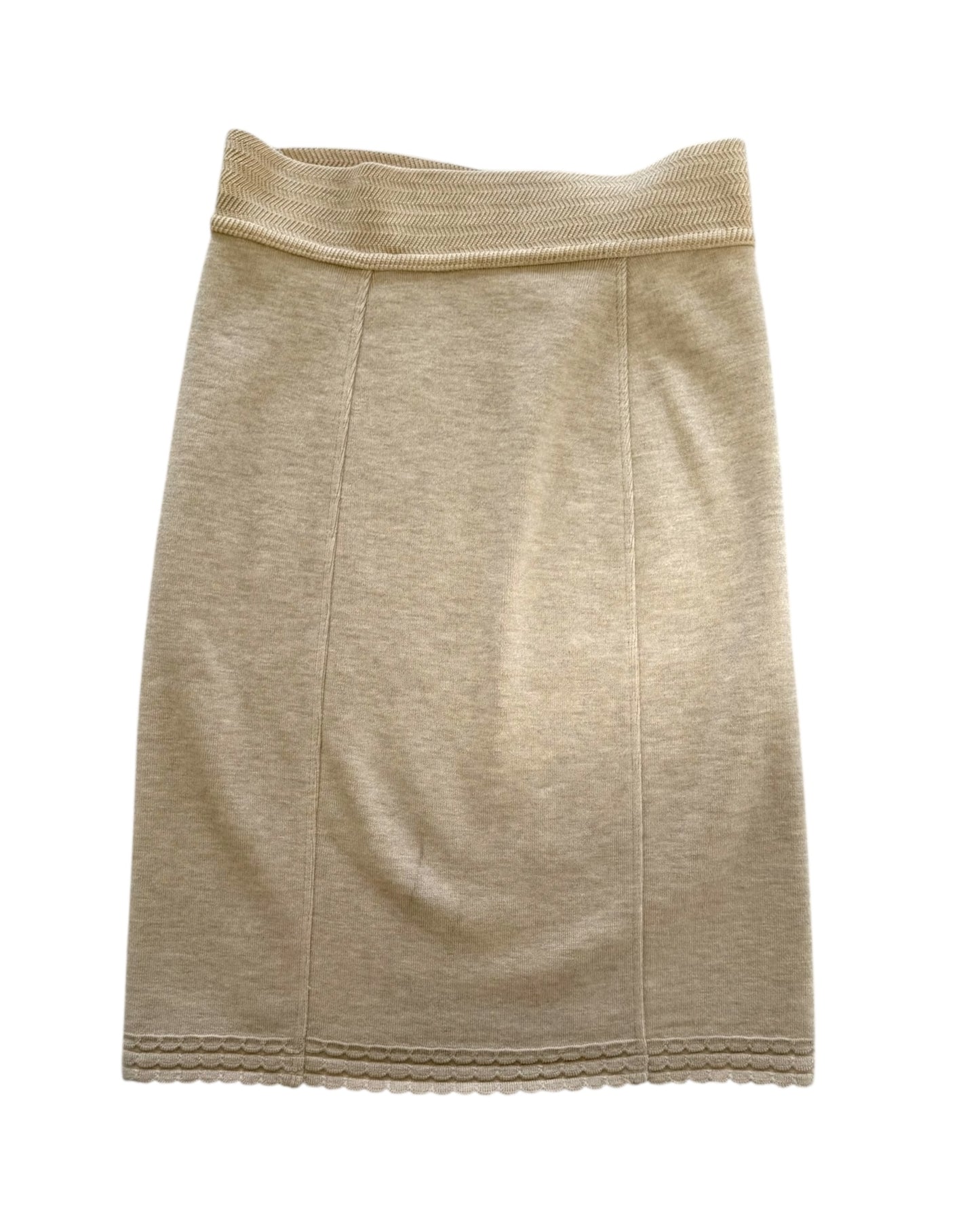 Vintage 1990s Alaïa Tan Knit Skirt