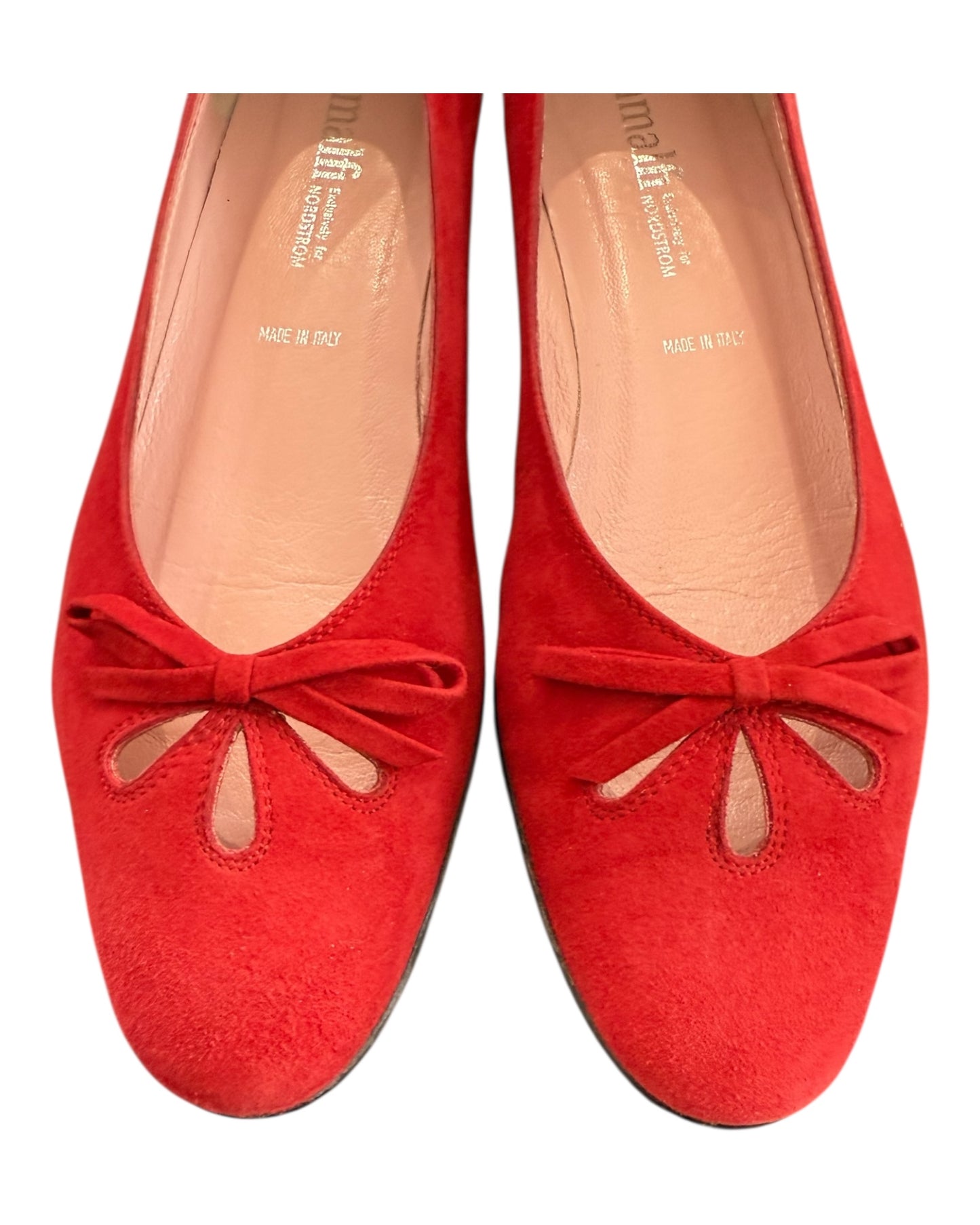 Vintage Amalfi Red Suede Ballet Flats