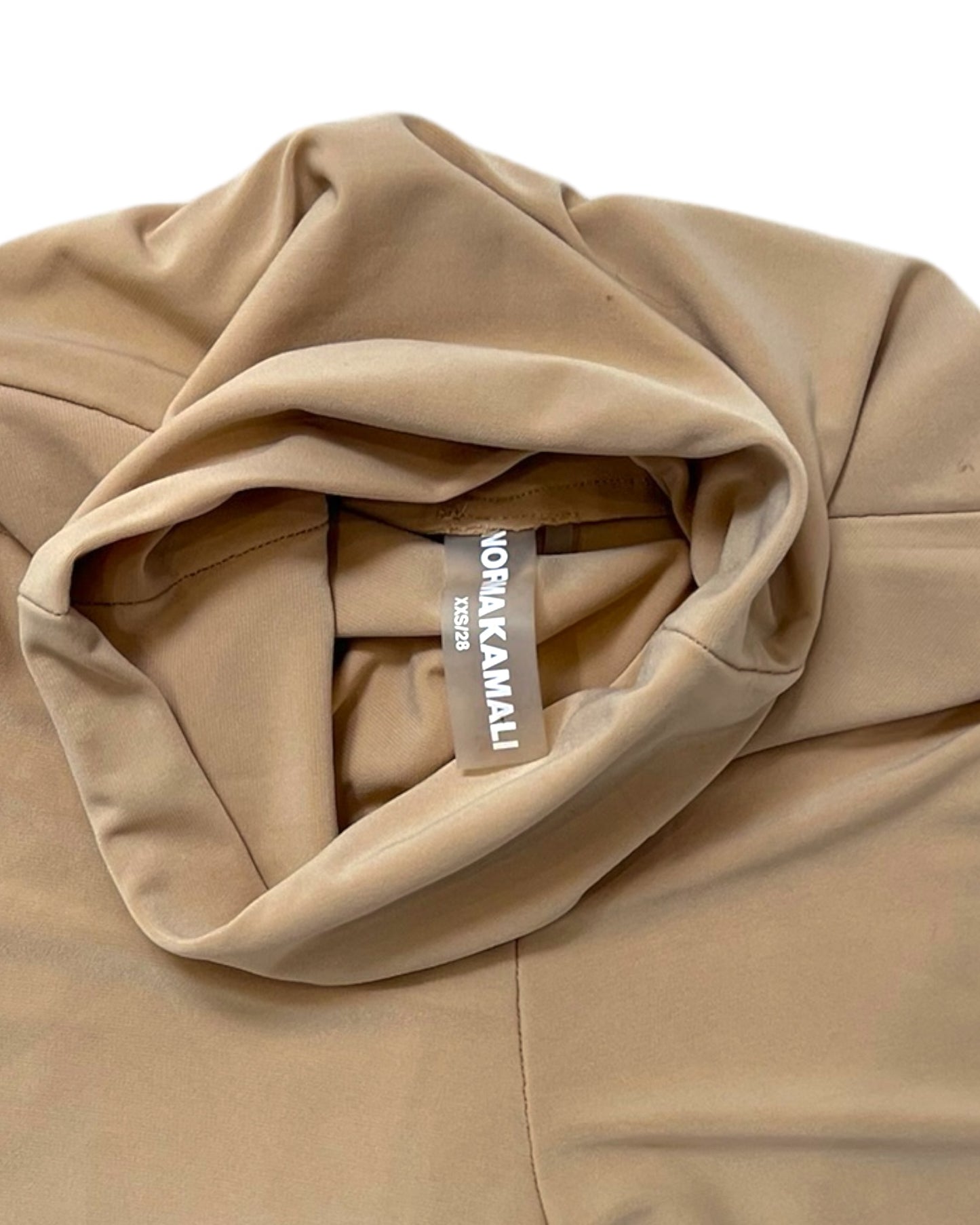 Pre-Loved Norma Kamali Tan Wide-Leg Stretch Pants