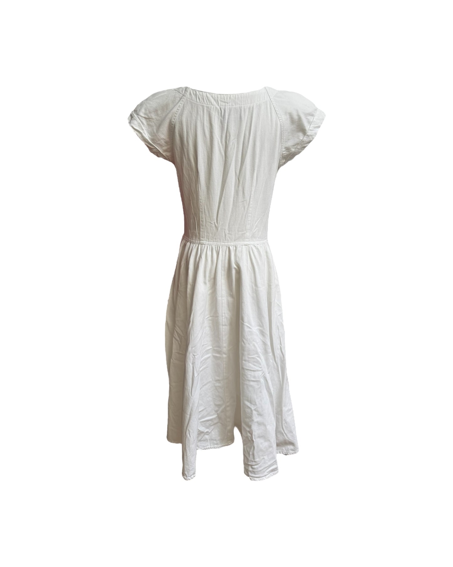 Vintage 1980 Forenza White Cotton Shirt Dress