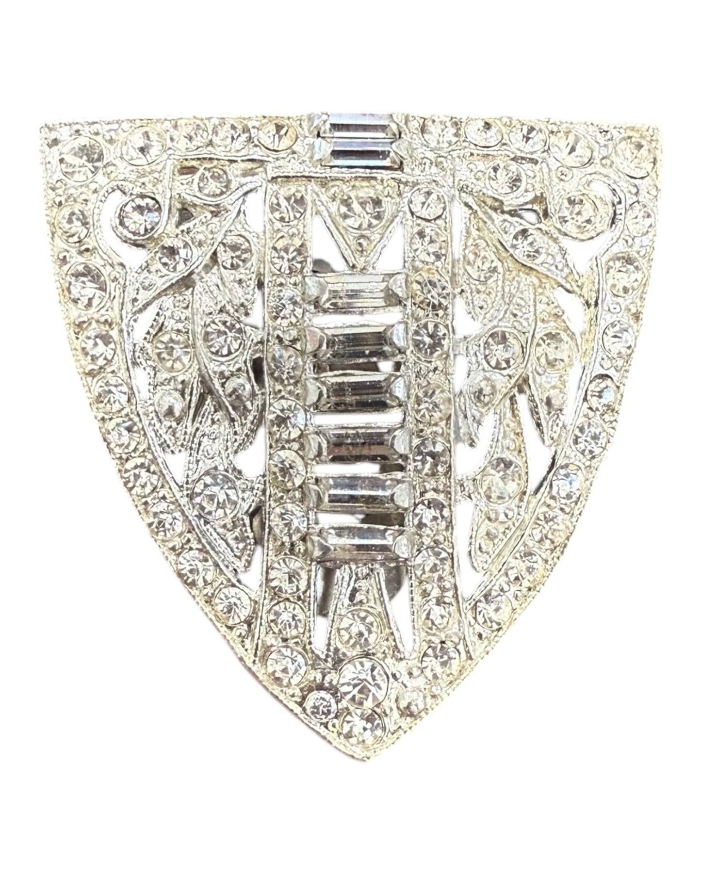 Vintage Encrusted Silver Collar Clasp