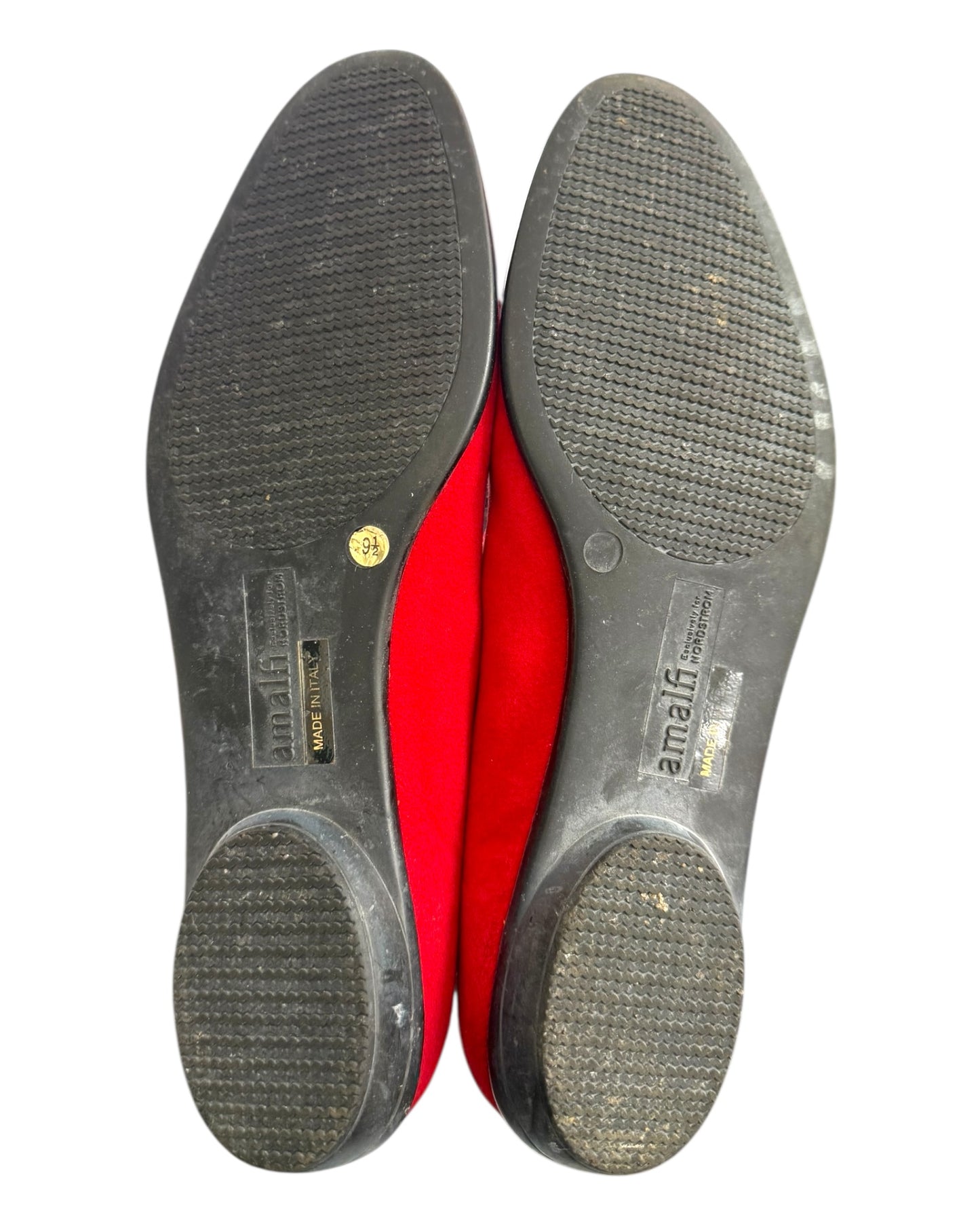 Vintage Amalfi Red Suede Ballet Flats